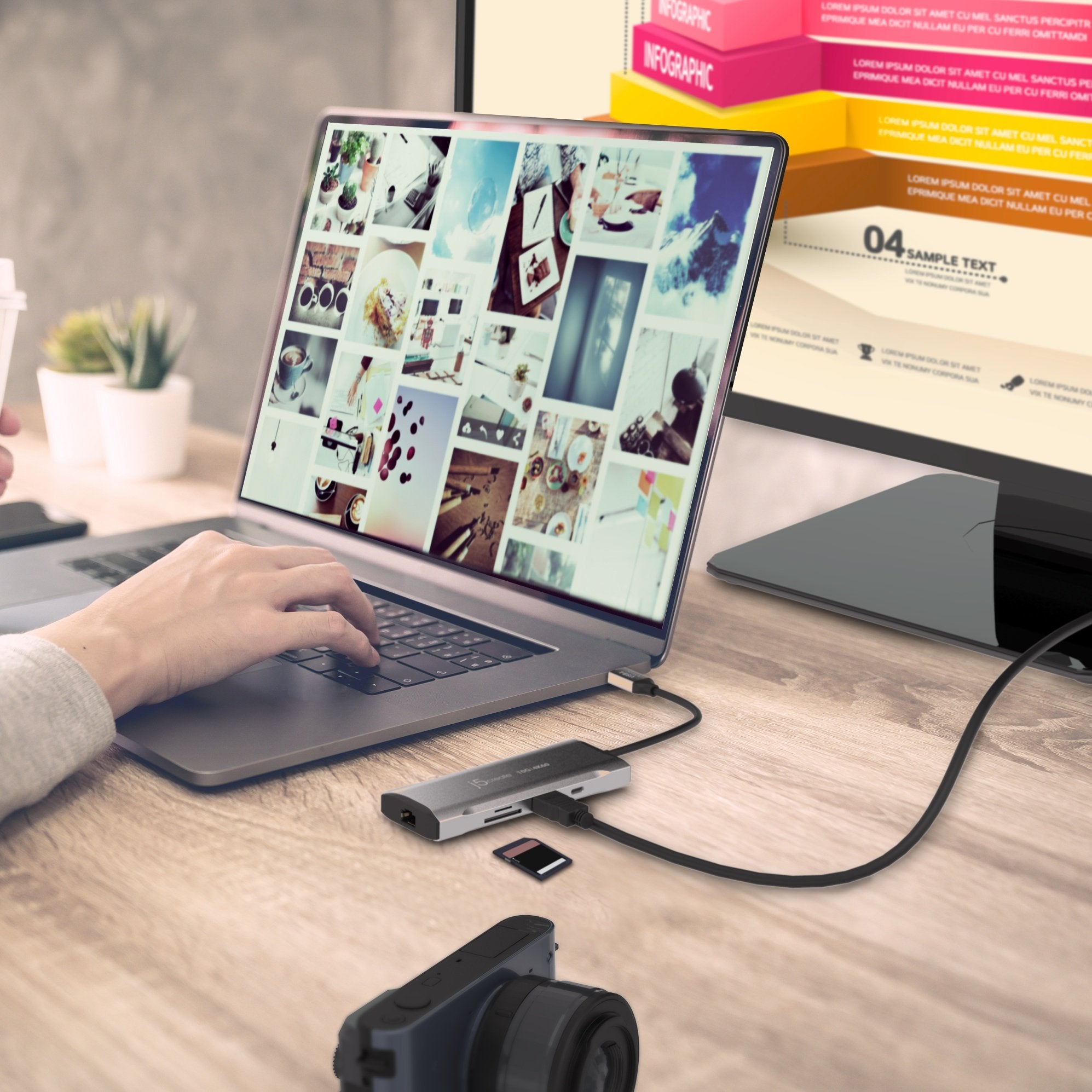 4K60 Elite USB C® 10Gbps Mini Dock - Portable USB C Hub with HDMI, Ethernet & USB Ports for MacBook Pro, Dell XPS, Surface Pro - Perfect for Home Office, Gaming & Video Editing