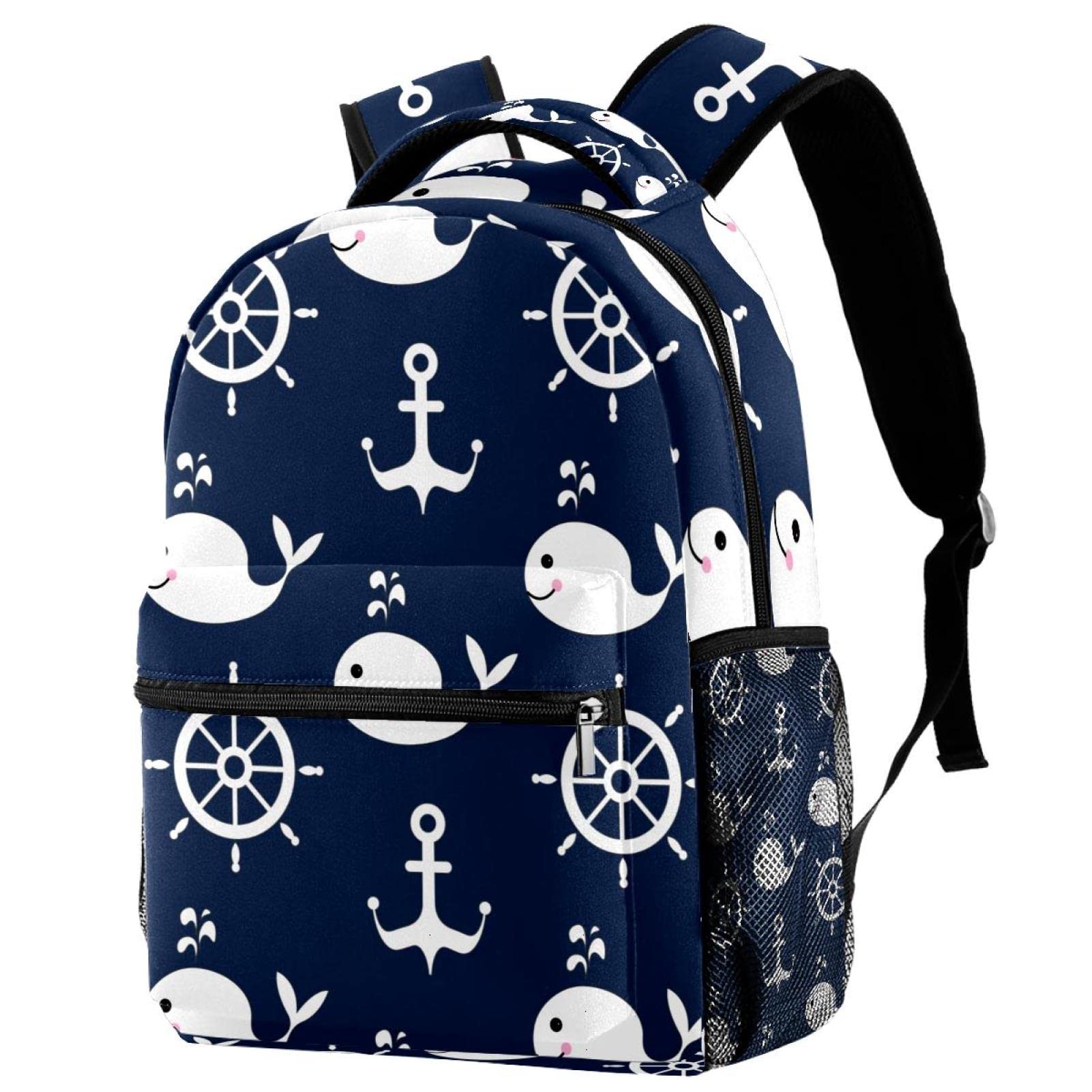 Whale and Anchor Durable School Backpack for Boys & Girls - Lightweight Bookbag for Middle & High School Teens - Perfect for Daily Use, Travel & Outdoor Activities