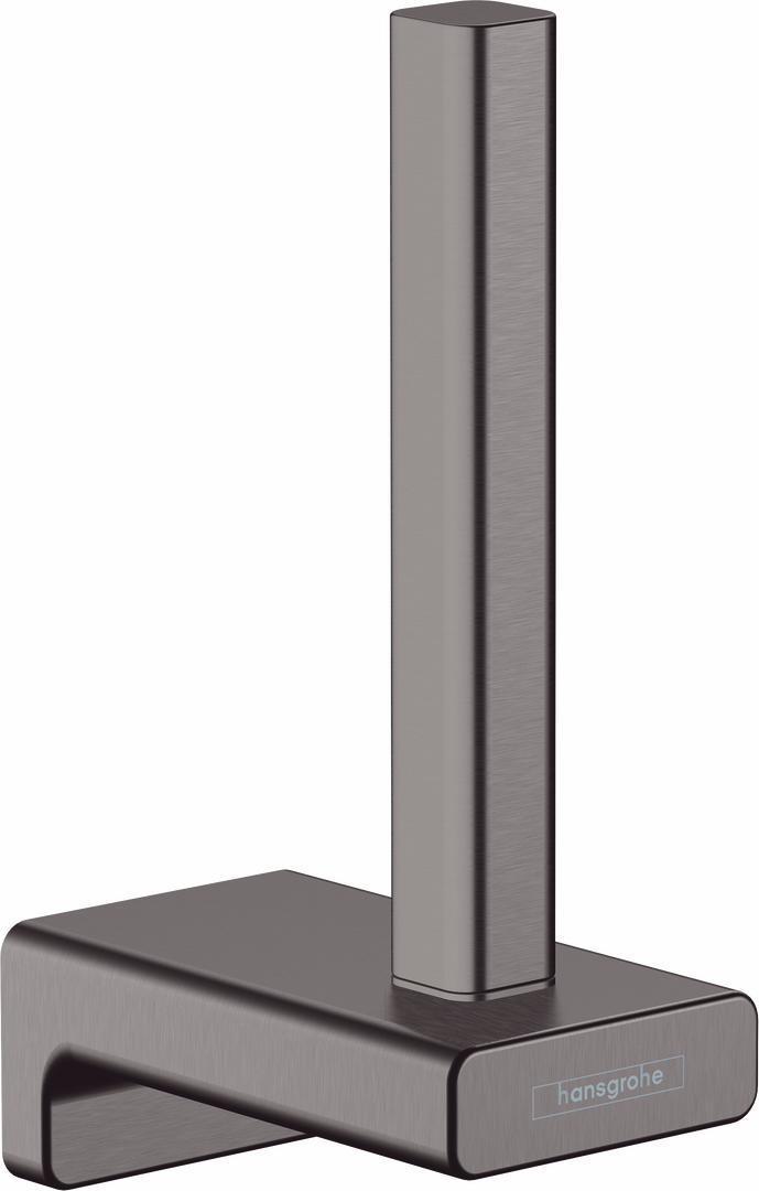 Hansgrohe AddStoris Brushed Black Chrome Toilet Paper Holder 41756340 - Modern Bathroom Accessory for Home & Hotel Use