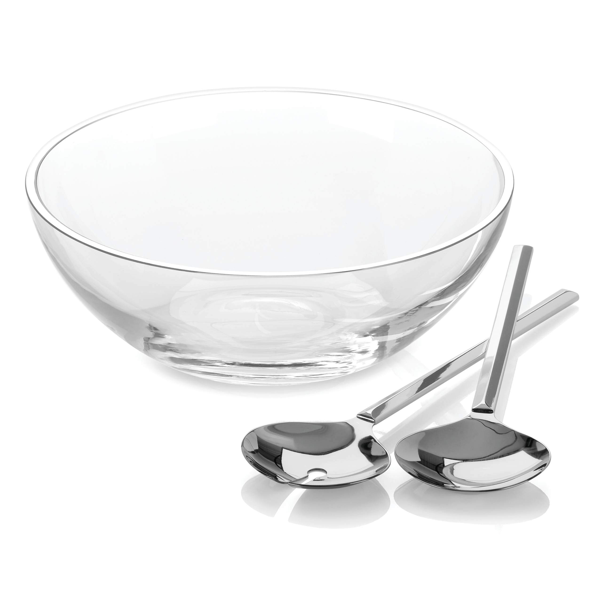 Kate Spade Gramercy 3-Piece Clear Salad Bowl Set - 6.30 LB - Perfect for Entertaining, Serving & Kitchen Decor