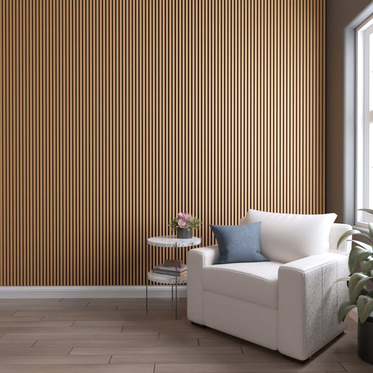 Acoustic Slat Wood Wall Panel - Natural Wood Soundproofing Panels for Home & Office - Traditional Slat Design for Modern & Rustic Interiors - Perfect for Living Rooms, Bedrooms, and Conference Rooms