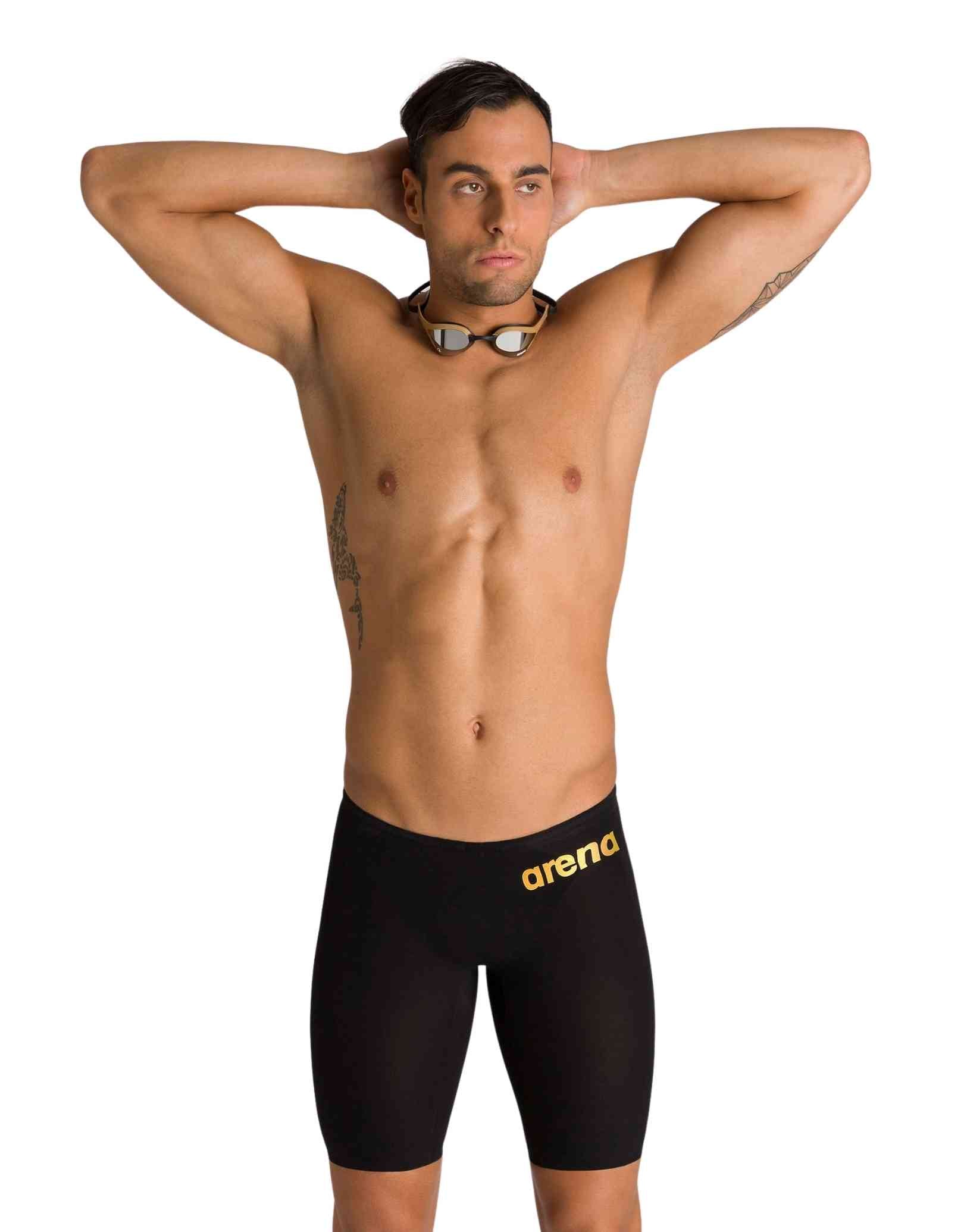 Powerskin Carbon Air 2 Jammer - High Performance Swimwear for Competitive Swimmers | Black and Gold Color | Ideal for Training & Racing