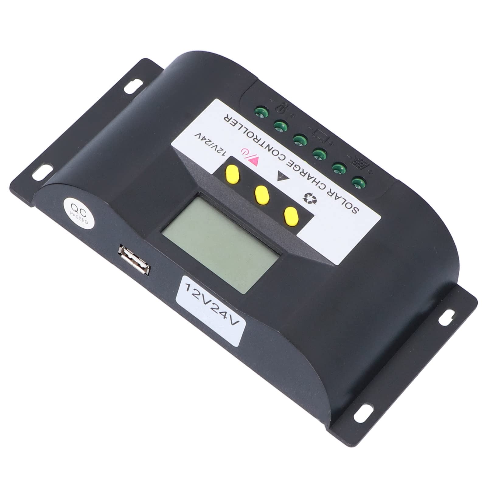 Intelligent Solar Charge Controller with Reverse Connection Protection & LCD Monitor for Solar Panels & DC Loads - Perfect for Off-Grid Solar Systems, RV Power, and Marine Applications