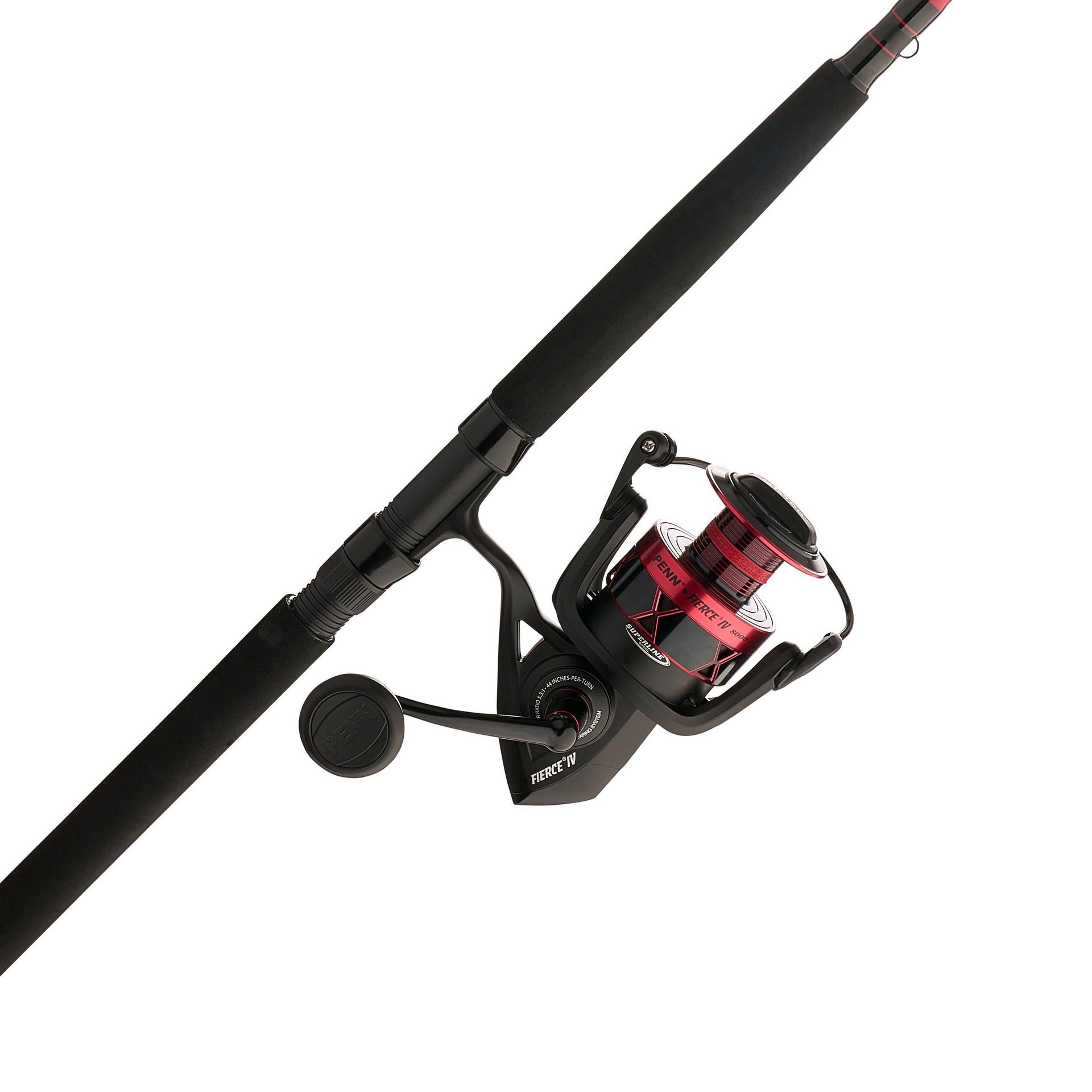 Fierce® IV Spinning Rod and Reel Combo - Premium Fishing Gear for Saltwater and Freshwater Anglers - Perfect for Bass, Trout, and Walleye Fishing