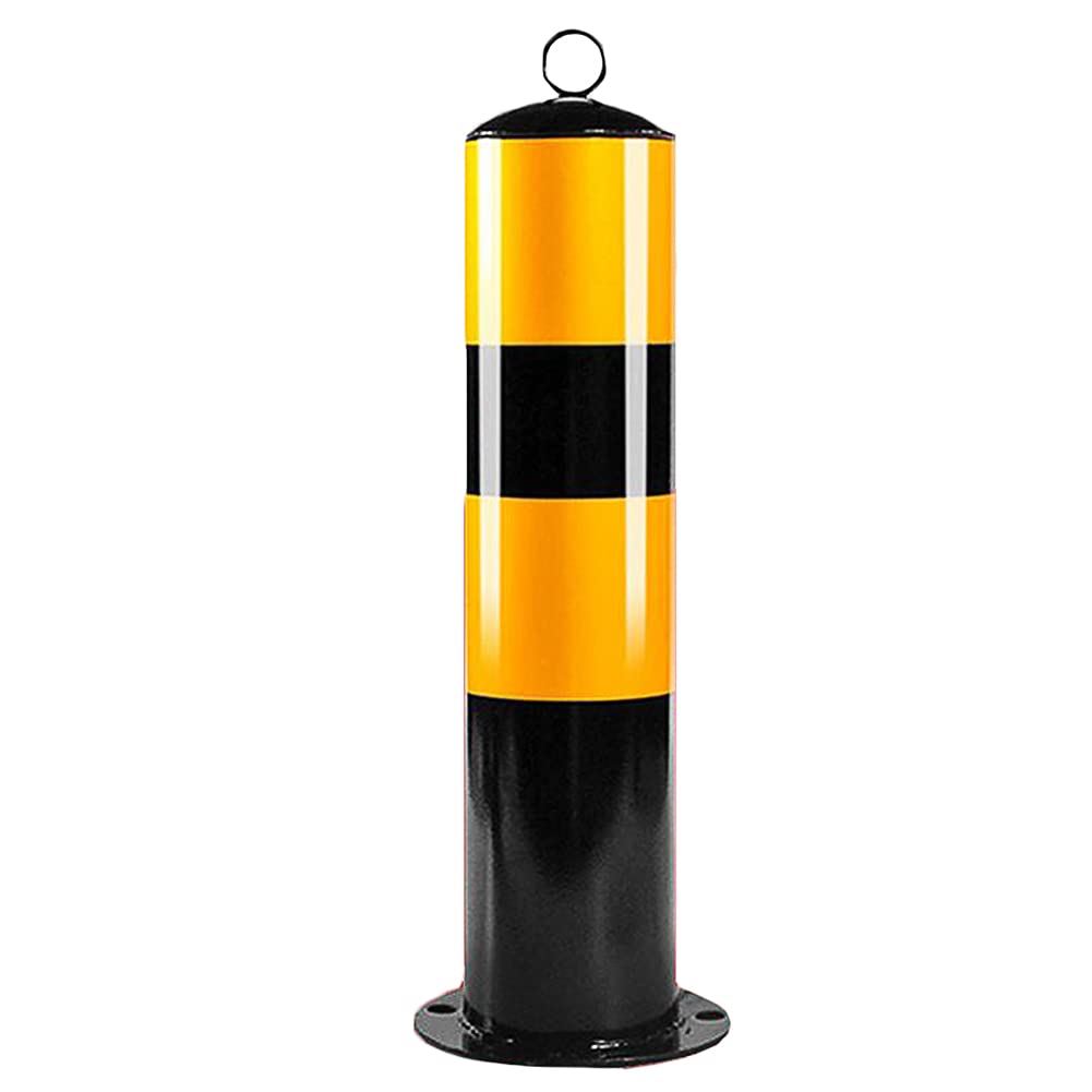 Heavy Duty Fixed Bollard Security Post - Reflective Parking Barrier for Driveway Safety - Durable & Easy to Install Bollard - Perfect for Parking Lots, Garages, and Commercial Properties