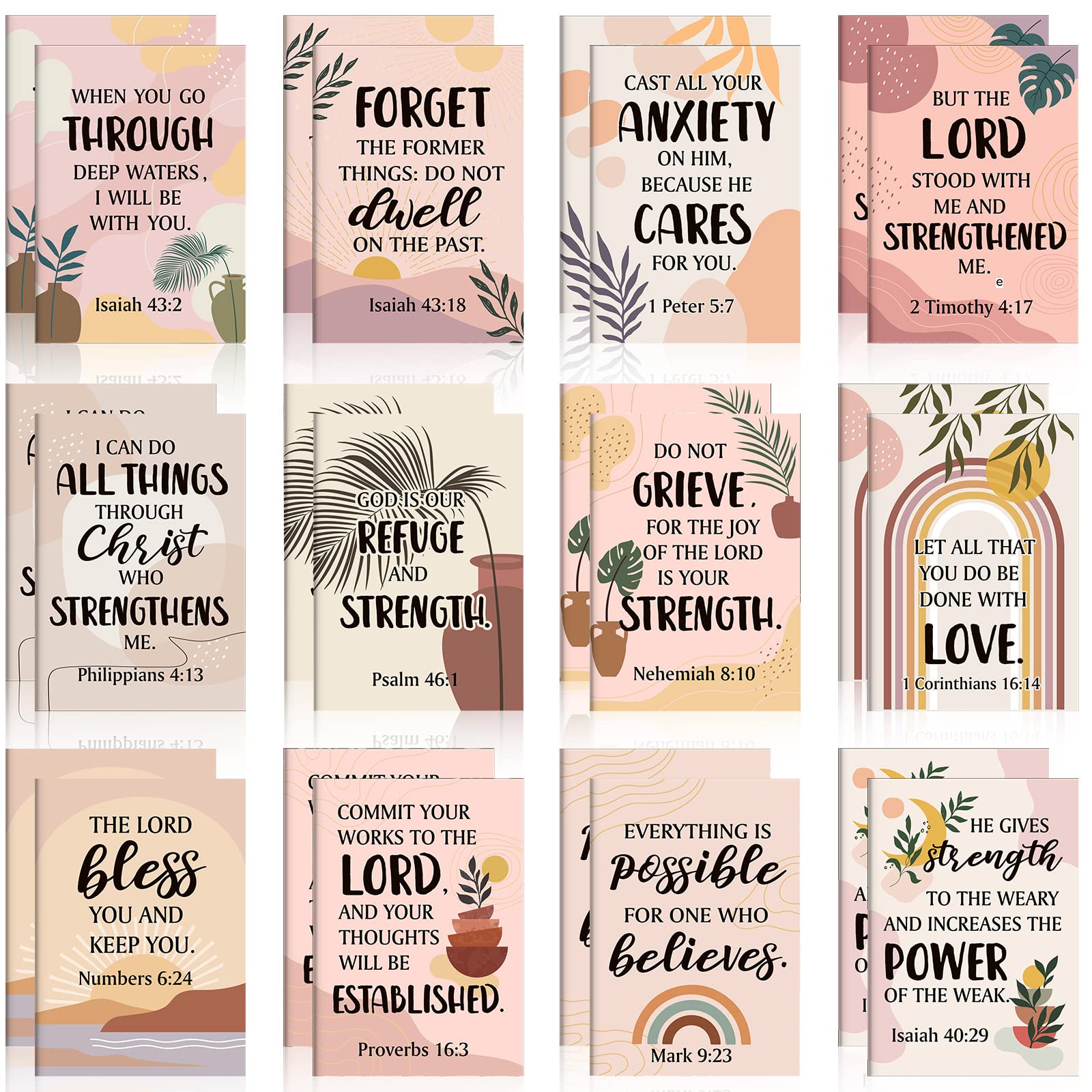 Tatuo 24-Pack Christian Bible Verse Notebooks - Small Pocket-Sized Motivational Journals (3.3x4.7 Inch) with Inspirational Scripture Quotes - Rainbow Color Set for Prayer, Bible Study, Church Notes & Gift Giving