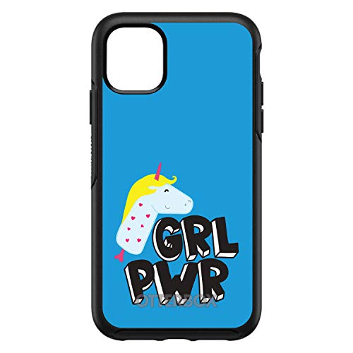 Girl Power - GRL PWR - Unicorn Blue Background