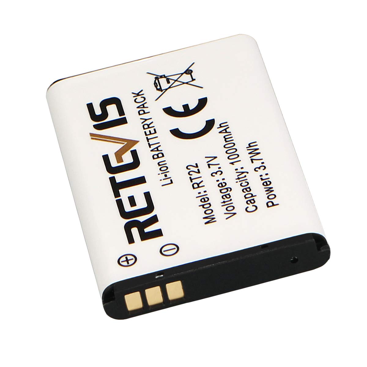 Original Retevis RT22 RT22S RT15 RT19 Walkie Talkies Replacement Battery - 3.7V 1000mAh Li-ion Battery Pack (5 Pack) Compatible with RT22/RT22S/RT15/RT19/WLN/KD-C1 Two-Way Radios - Perfect for Outdoor Adventures, Construction Sites & Emergency Communication