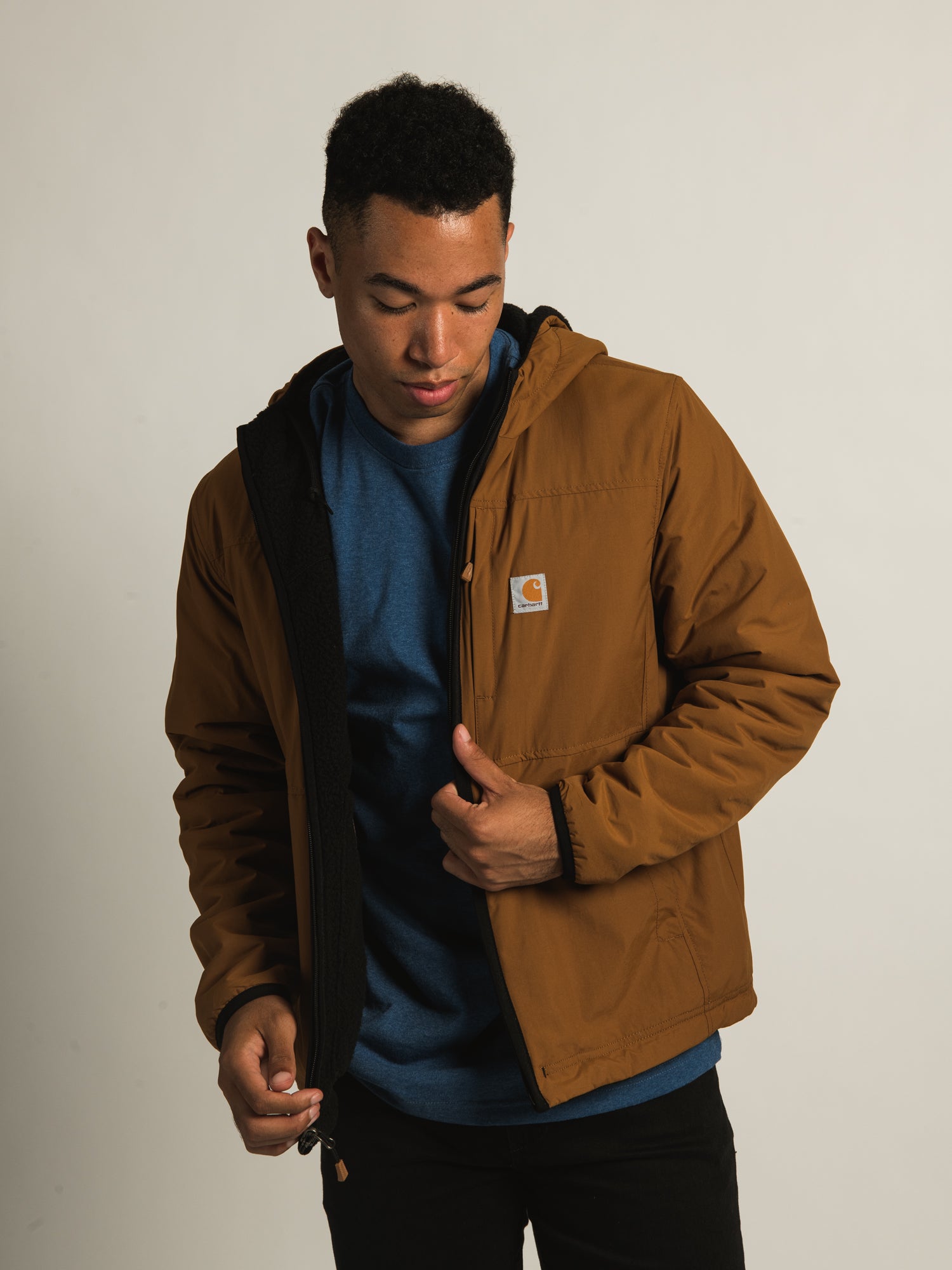 Carhartt Relaxed Fit Reversible Fleece Jacket for Men & Women - Cozy Winter Outerwear for Work, Hiking & Outdoor Activities