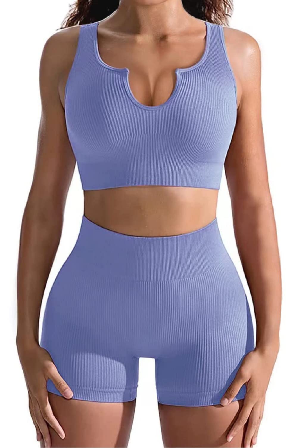 Women's 2-Piece Workout Set - Cute Yoga Outfit with Matching Crop Top & Leggings | Perfect for Gym, Yoga, Running & Casual Wear