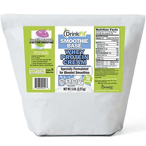 DrinkFit Smoothie Mix - Meal Replacement Protein Powder for Weight Loss, 20g Whey Protein, Kosher & Gluten Free (5 lb Bag, Milk Cream Base) | Perfect for Post-Workout Recovery & Healthy Breakfast Smoothies