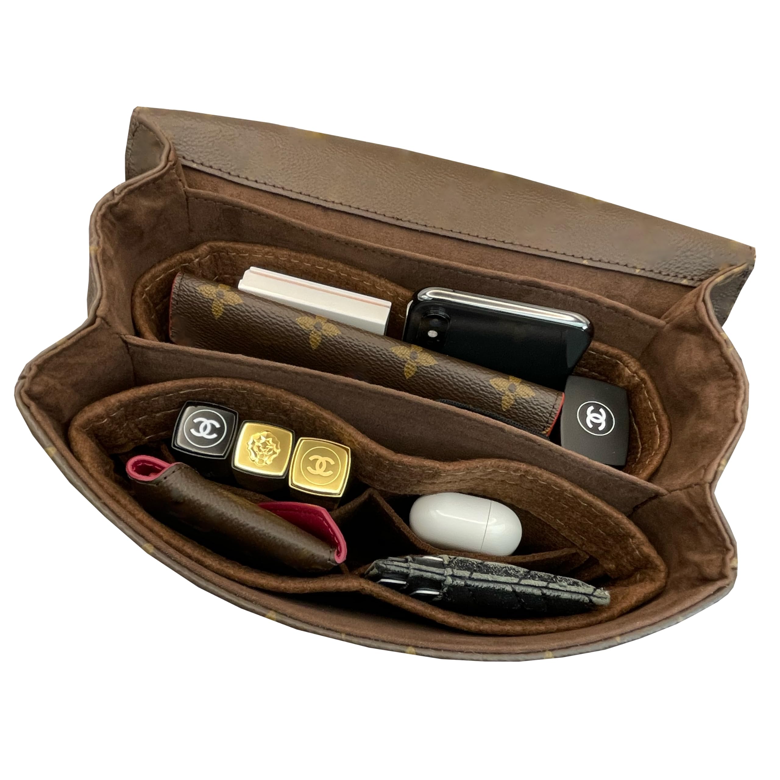 LV Pochette Metis East West Bag Organizer Insert - Handmade Premium 2mm Wool Felt Snug Fit Organizer for Louis Vuitton Pochette Metis East-West Bag (Black) | Perfect for Travel, Work & Daily Use