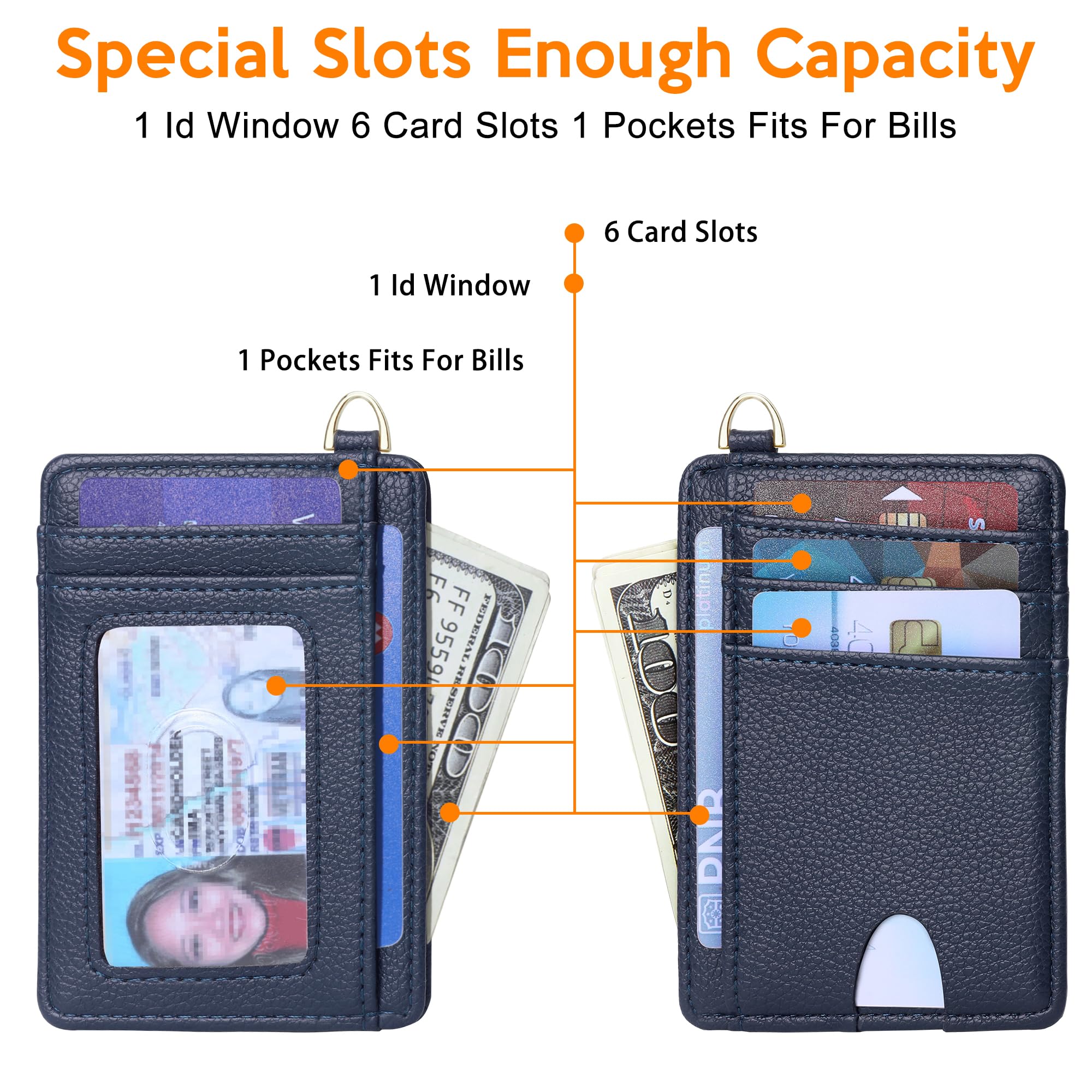 Slim RFID Blocking Credit Card Holder - Minimalist Front Pocket Wallet with ID Window for Men & Women | Compact Card Case for Travel, Business & Everyday Use