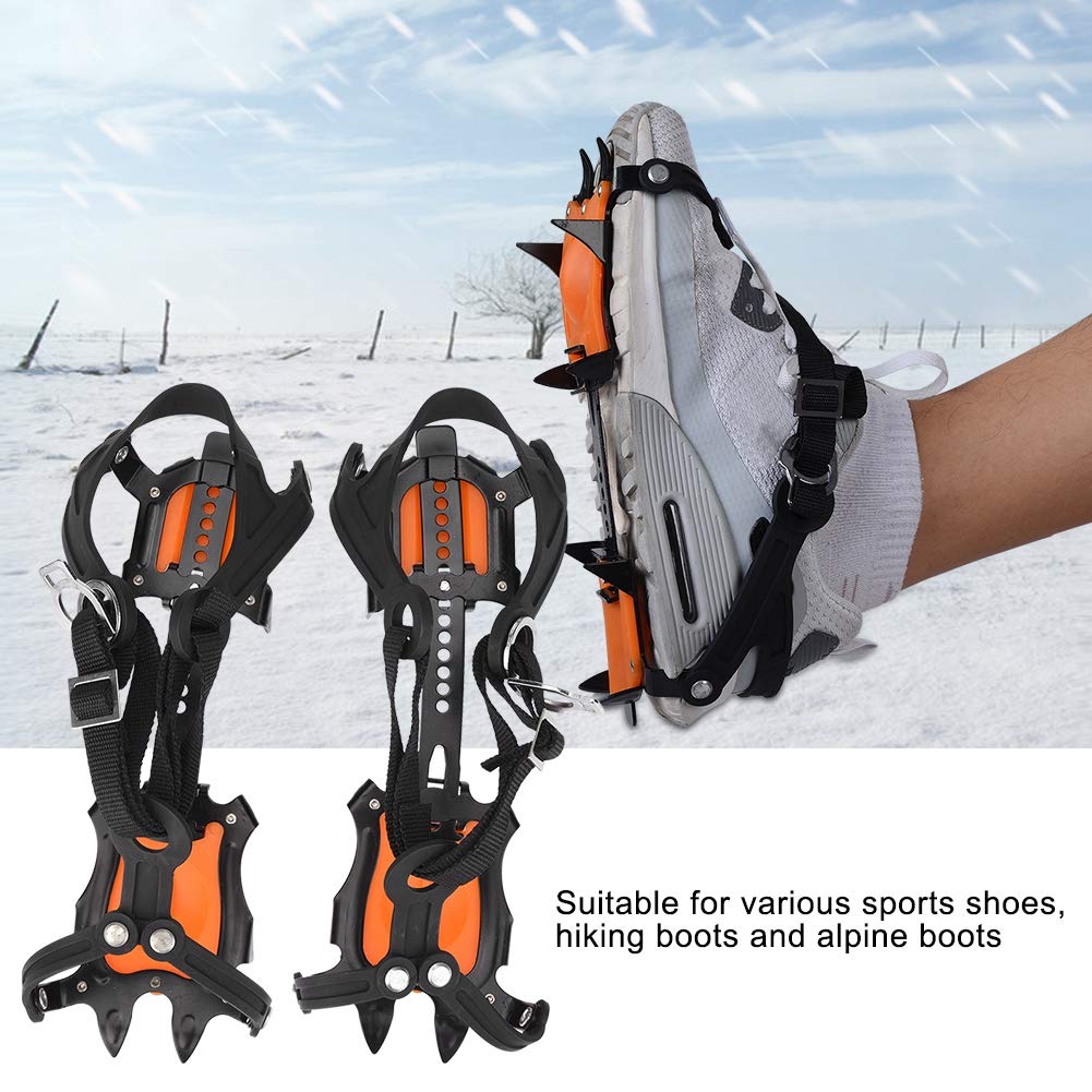 Traction Ice Cleats - Anti-Slip 10 Toothed Snow Crampons for Mountaineering & Hiking | Ice Climbing & Winter Camping Gear | Secure Grip for Hiking Boots on Snow & Ice