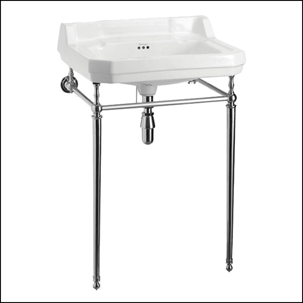 Abey Burlington 13136/13137 Edwardian 24-Inch Bathroom Basin & Pedestal Stand - Vintage Style Sink for Traditional or Modern Bathrooms (Special Order)