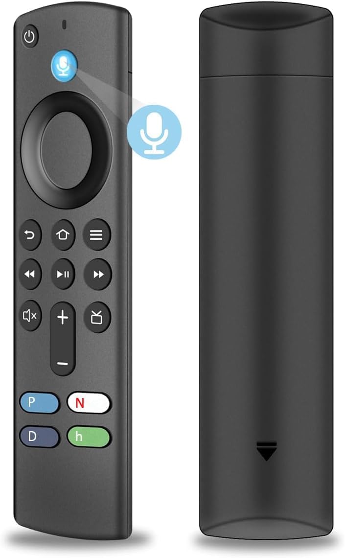 Amazon Fire TV Stick Replacement Remote with Voice Control - Compatible with Fire Stick 3rd Gen, Lite, 4K & Smart TVs (Gen 2+) - Perfect for Streaming, Gaming & Home Entertainment