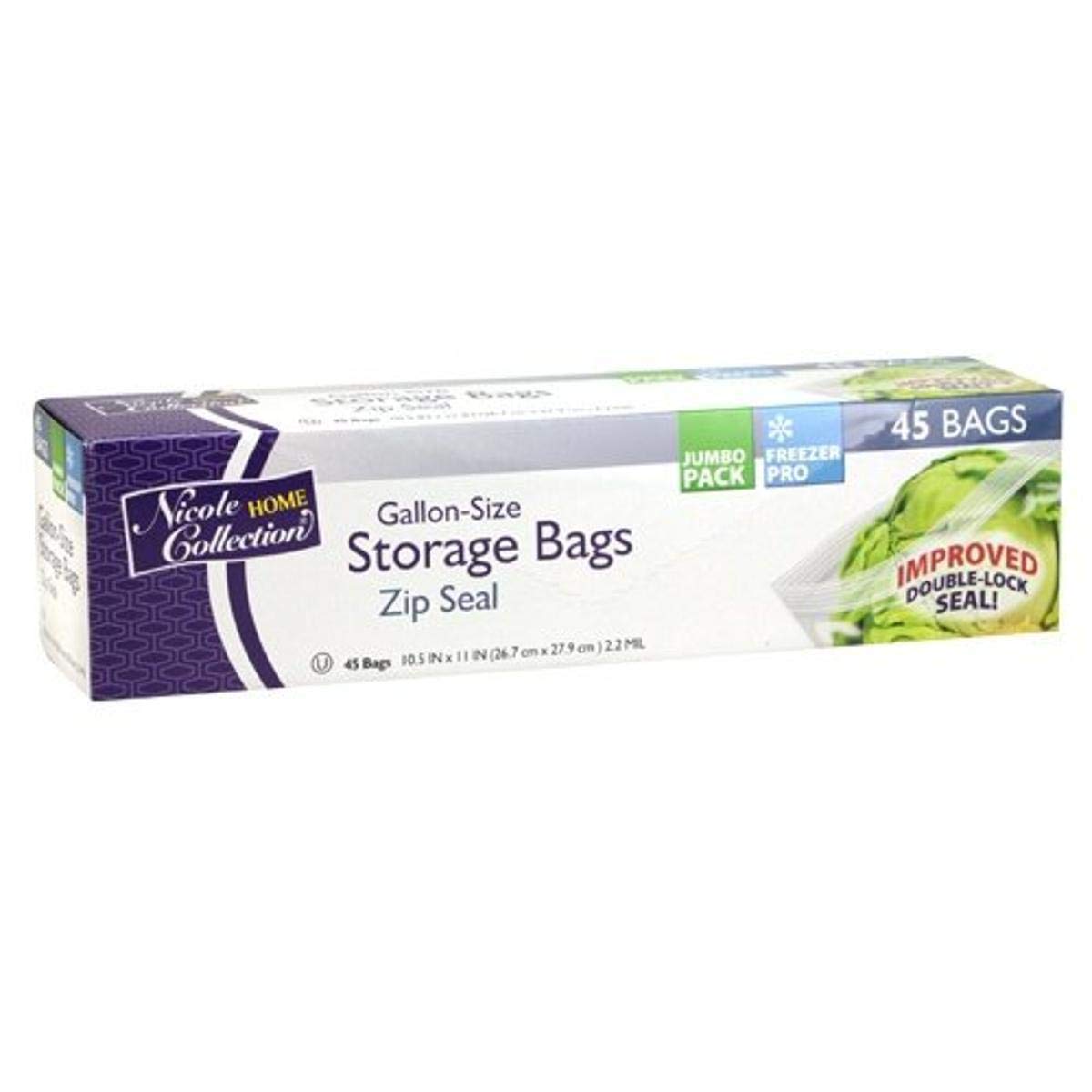 Premium Clear Plastic Zip Seal Quart Size Storage Bags (Pack of 45) - Airtight Food Storage Bags for Fridge & Freezer - Perfect for Meal Prep, Snacks, Leftovers & Organizing Small Items