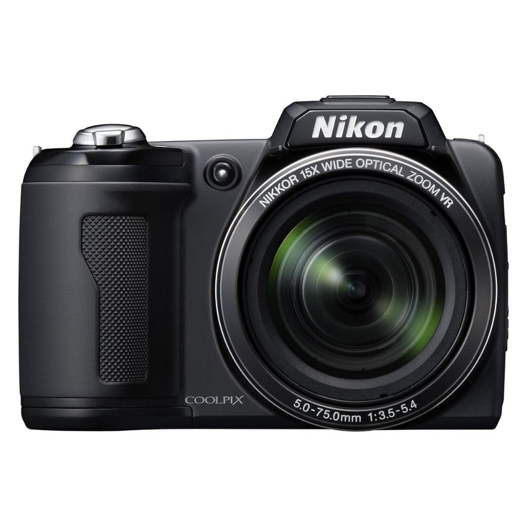 Nikon COOLPIX L110 12.1MP Digital Camera with 15x Optical Zoom, HDMI Output & 5-Way VR Stabilization - Black (Renewed) | Perfect for Travel Photography, Family Events & Outdoor Adventures