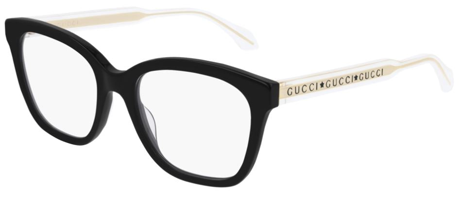 Gucci GG0566O 001 Black Crystal Acetate Eyeglasses - Made in Italy - Luxury Designer Frames for Women & Men - Perfect for Office, Driving & Fashion Accessories