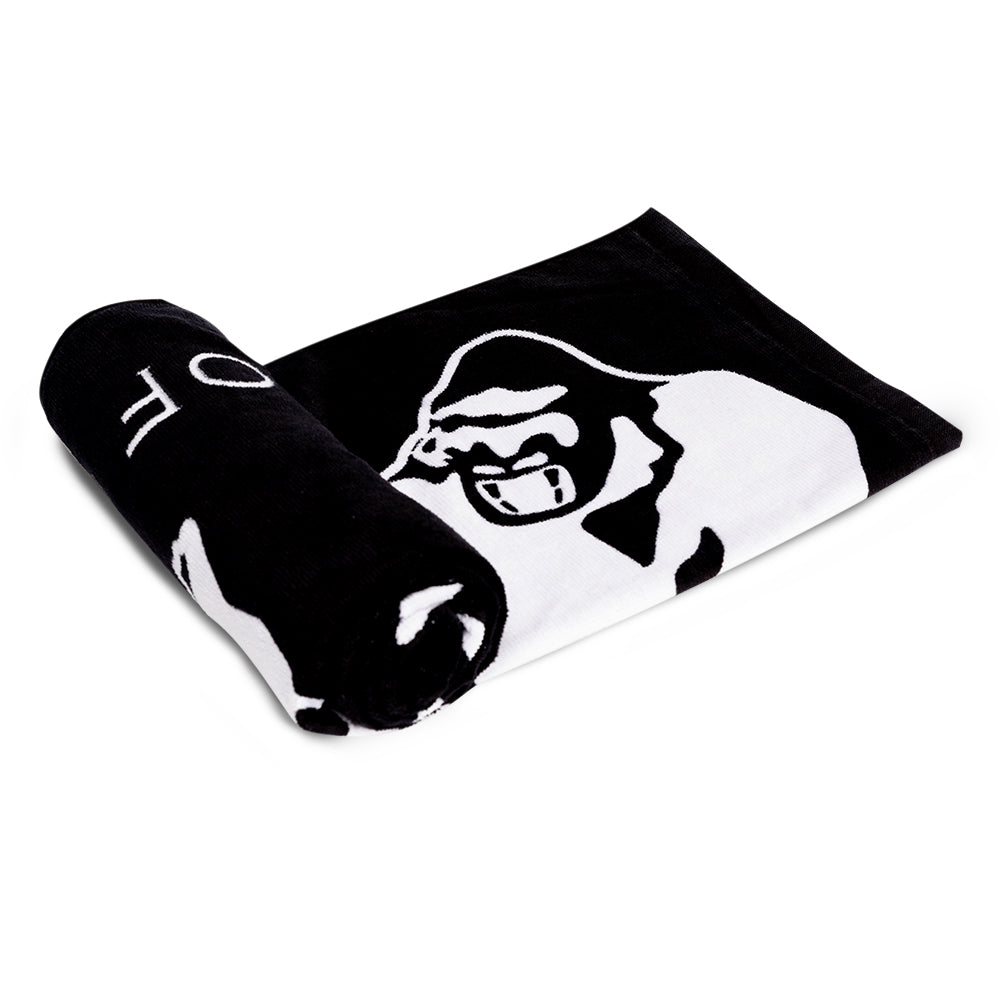 Premium Classic Gym Towel - Soft & Absorbent Workout Towel for Fitness, Yoga & Sports (Black/White) - Ideal for Gym, Home Workouts & Post-Exercise Cooling