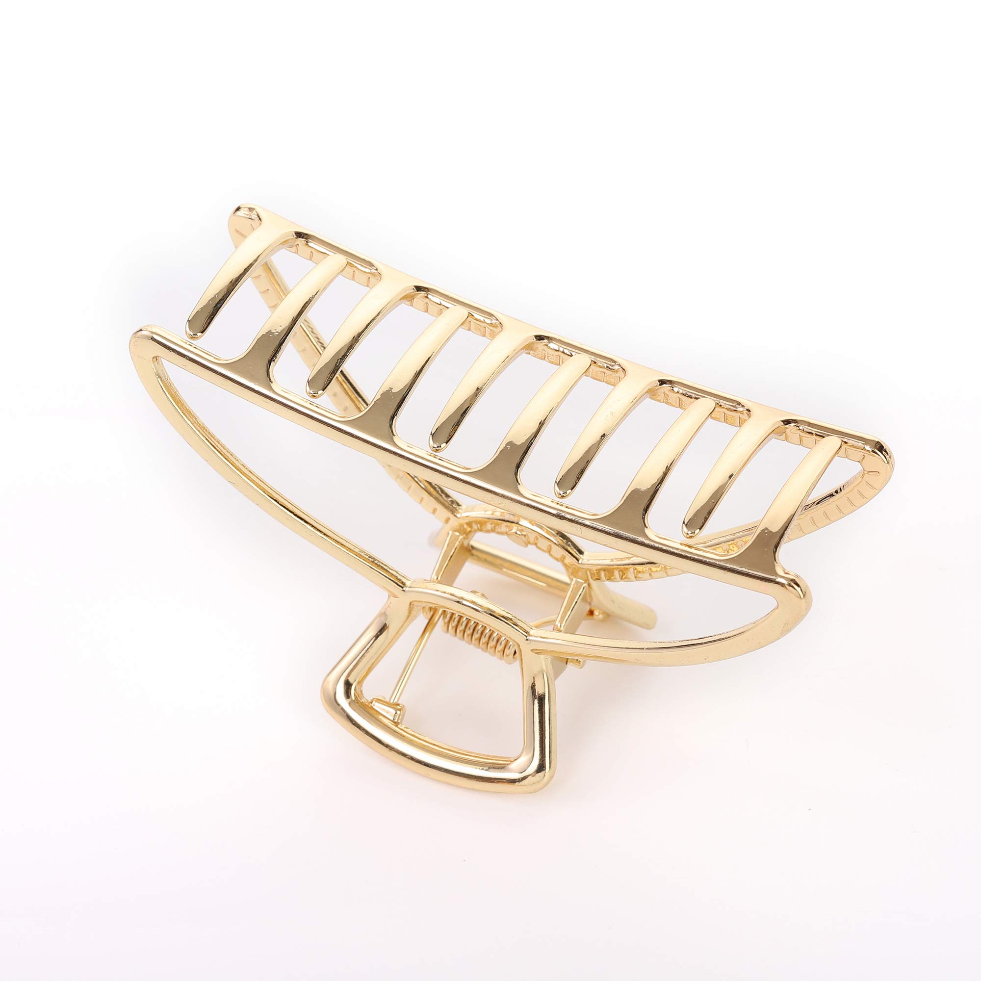 Stylish Metal Hair Clips for Women & Girls - 2 Pack Strong Jaw Clamp Barrette for Thick Hair, Half Bun & Ponytail Hold - Perfect for School, Work, Parties & Everyday Hairstyles