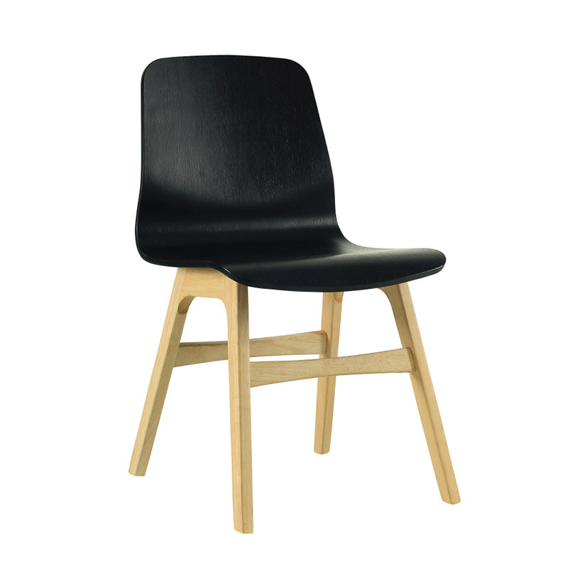 ALYSSA Modern Dining Chair - Solid Oak Wood with Black Upholstery - Perfect for Kitchen, Dining Room & Office Furniture
