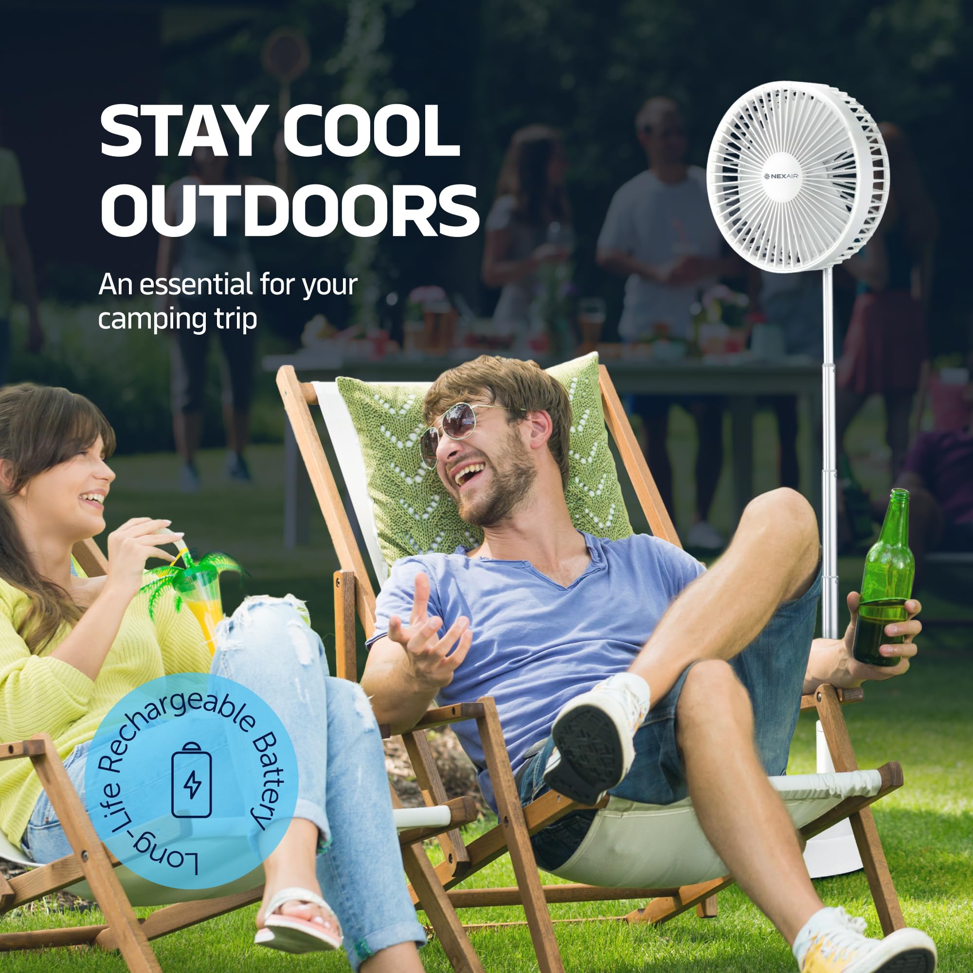Foldable Oscillating Fan with Remote Control - 4 Speed Adjustable Height (14”–40