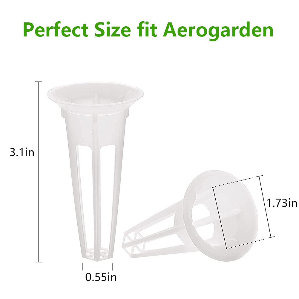 50pcs Aerogarden Replacement Grow Baskets - Seed Pod Baskets Compatible with Grow Sponges & Domes - Hydroponic Plant Growing Containers for Indoor Herb Garden, Kitchen Gardening & Home Hydroponics System