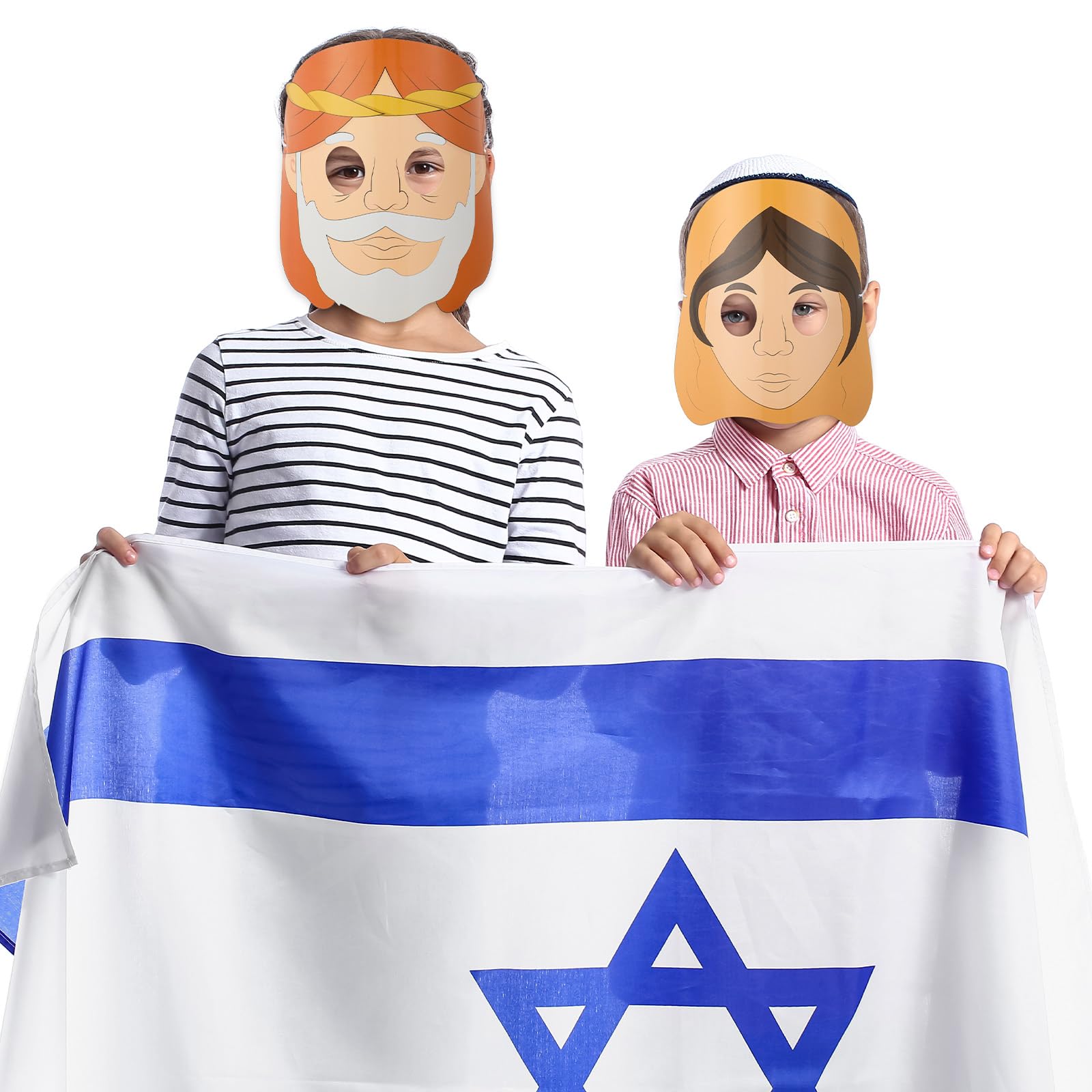 12 Pcs Passover Decorations Set - Character Masks, Seder Props, Egypt Role Play Costumes for Kids | Christian Easter Party Favors, Pesach Gifts & Religious Pilgrim Photo Props for Holiday Celebrations