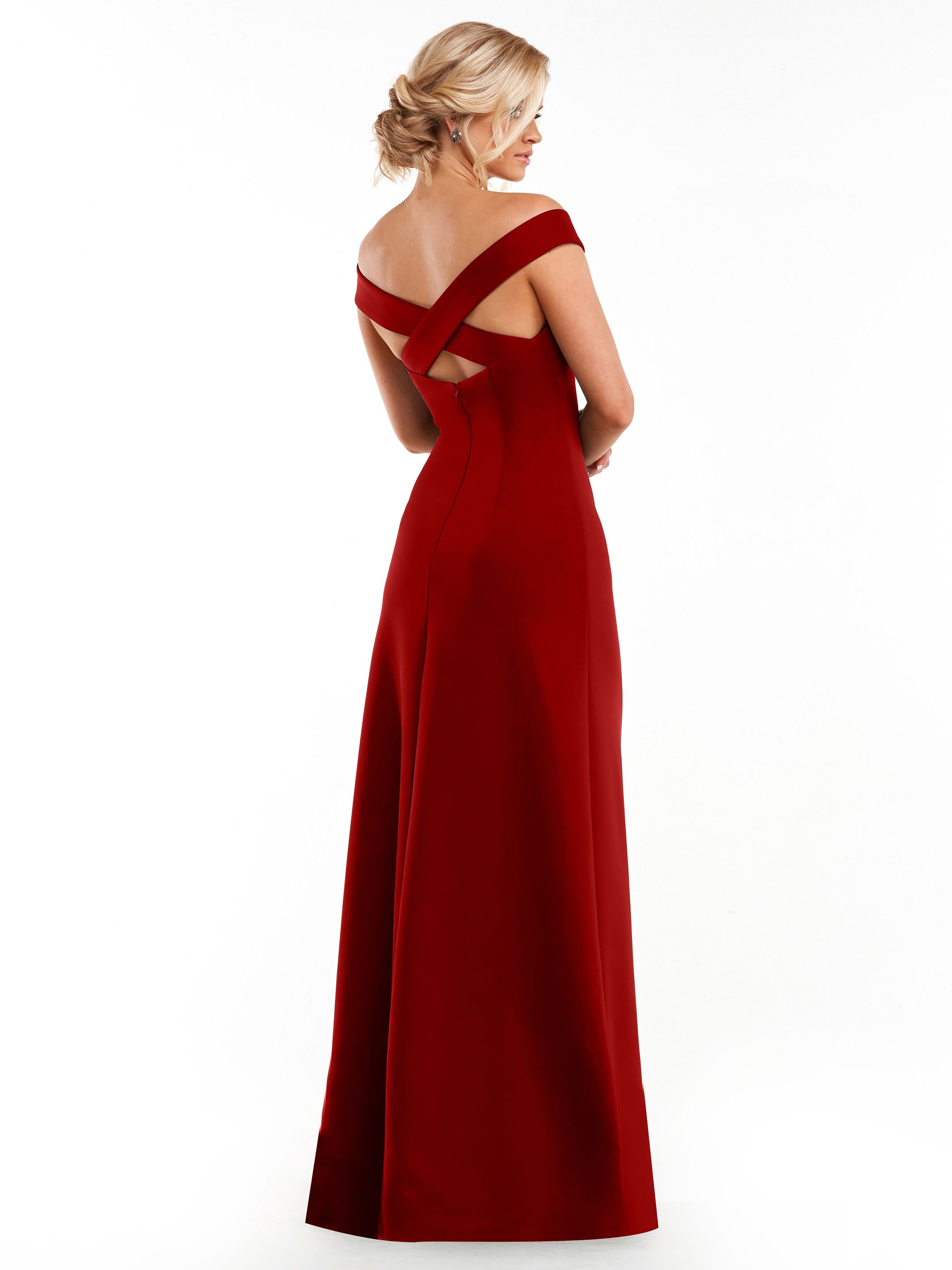 Elegant Off The Shoulder Sheath Bridesmaid Dress - Double Knit Fabric for Weddings, Parties & Formal Events