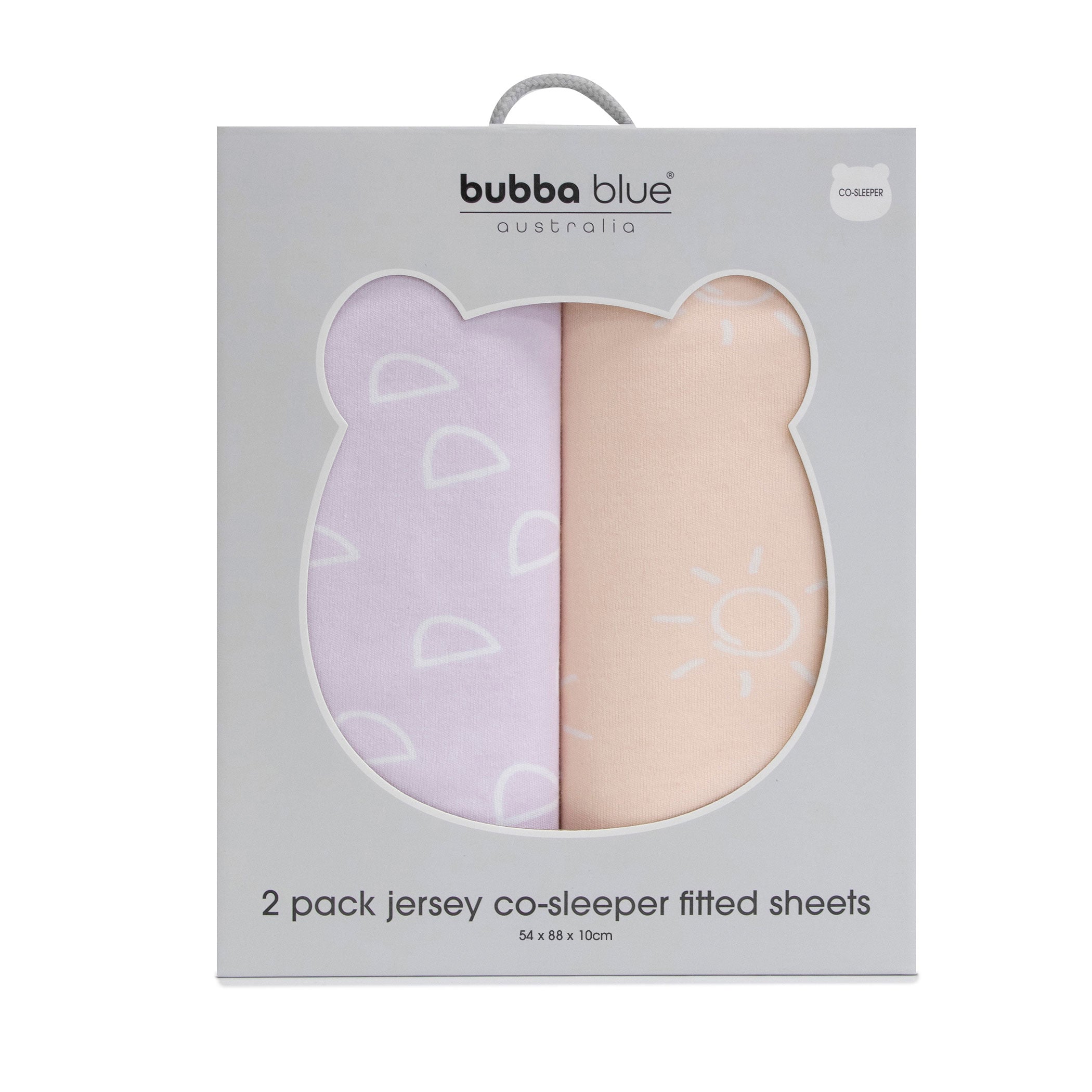 Nordic 2-Pack Jersey Cotton Co-Sleeper & Bedside Crib Fitted Sheets - Soft Peach & Lilac Colors for Baby Nursery & Co-Sleeping Safety