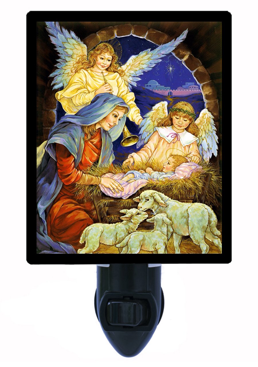 Nativity Manger LED Night Light - Christmas Decor with Christ's Birth Scene | Perfect for Bedroom, Nursery & Holiday Home Decor