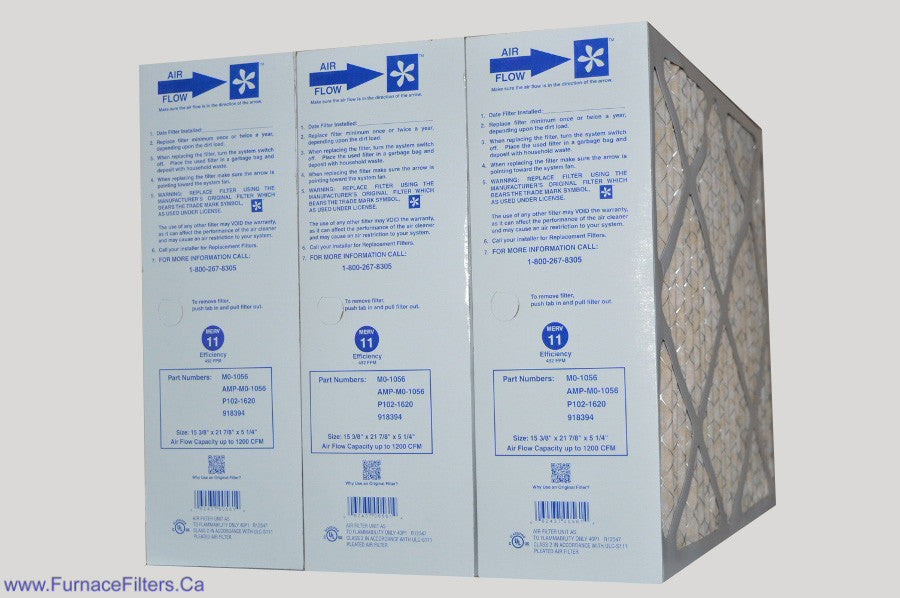 Carrier 16x20 Electronic Air Cleaner Filter Replacement - Compatible with Old/Defective Models (15 3/8 x 21 7/8 x 5 1/4 Inches) - Case of 3 Filters - Perfect for HVAC Systems, Home Air Purification & Allergies Relief