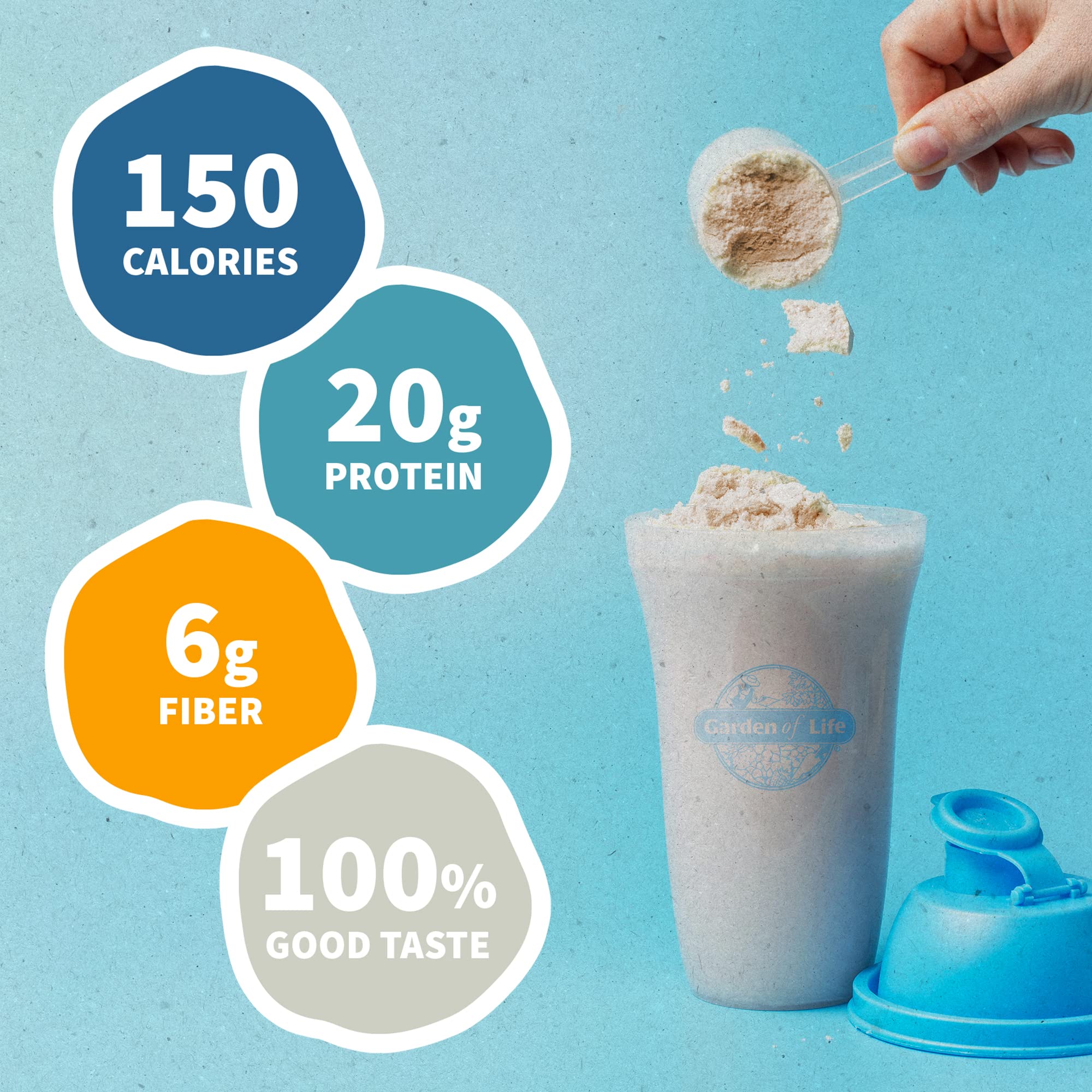 Garden of Life Vegan Protein Powder - Organic Plant-Based Meal Replacement Shake with Pea Protein, Sprouts, Greens & Probiotics | Dairy-Free, Lightly Sweetened | 28 Servings for Post-Workout Recovery & Healthy Weight Management