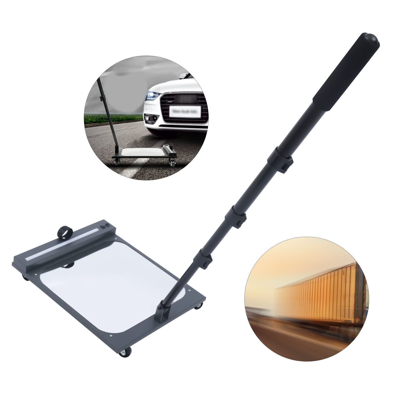 Portable Swivel Extendable LED Car Inspection Mirror with Storage Bag - Under Vehicle Safety Mirror for Cars, Trucks, Buses, Home & Workplace Use - Perfect for Mechanics, DIY Auto Repairs & Home Security Checks