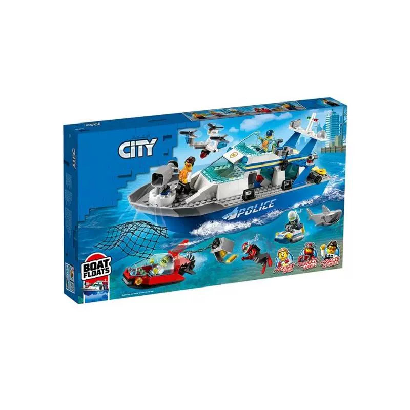 278-Piece Police Patrol Boat Toy Set - Realistic Water Rescue Playset for Kids - Perfect for Role Play, Pool & Bathtub Fun
