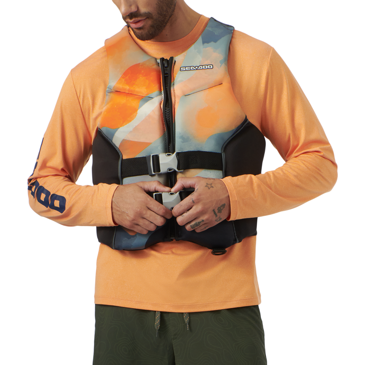 Airflow Sunset Edition PFD Life Jacket - USCG Approved Comfortable Inflatable Life Vest for Boating, Kayaking & Water Sports