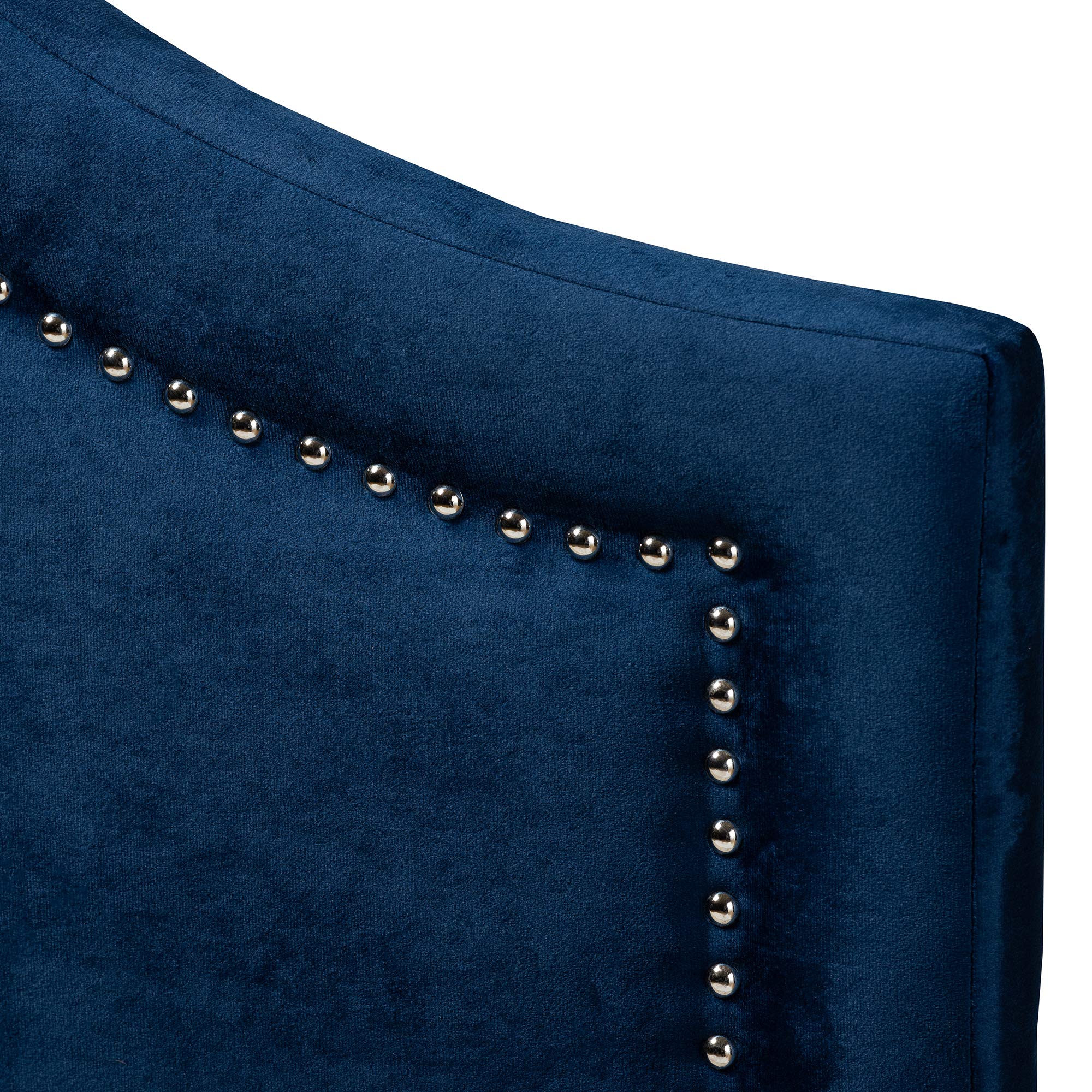 Baxton Studio Upholstered Queen Size Headboard - Navy Blue Fabric Bed Frame Headboard for Bedroom Decor & Master Suite Upgrade