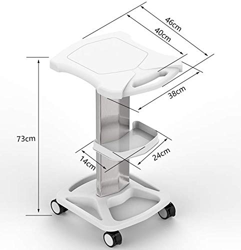 Portable Aluminum Alloy Rolling Cart with Tray - Mobile Utility Storage Stand for Salon, Spa, Beauty & Tattoo Supplies - Easy Assembly White Trolley - Perfect for Professional & Home Use