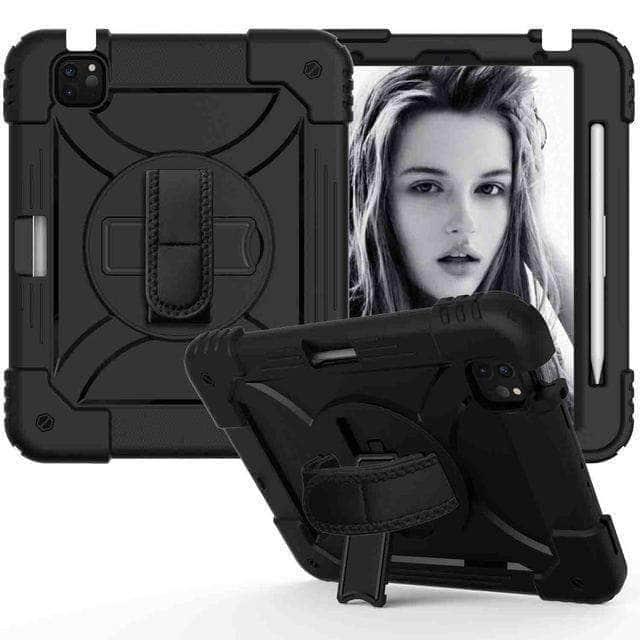 iPad Air 5 Protective Case with Heavy Duty Hybrid Shoulder Strap - Shockproof Cover for Travel, Work & Outdoor Activities