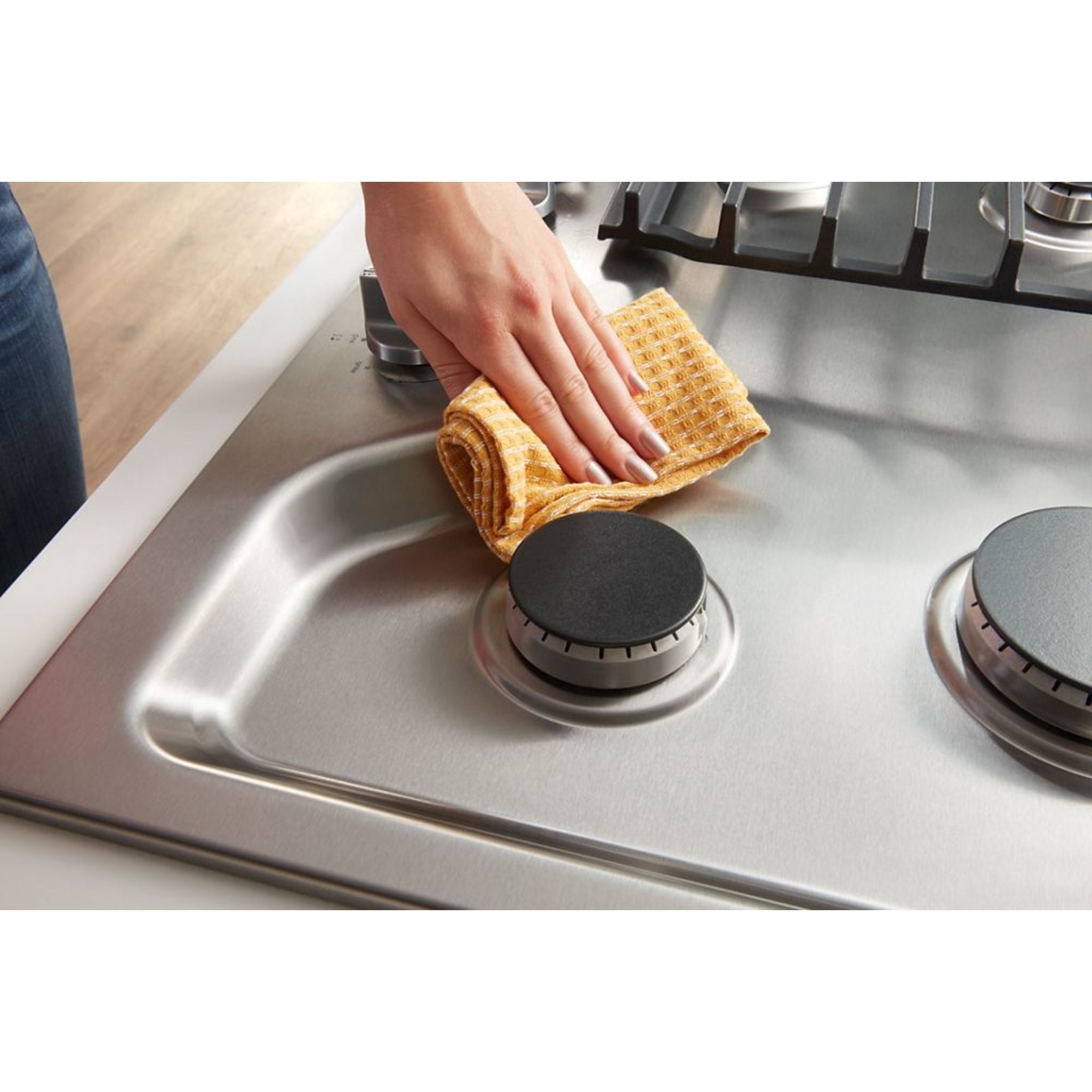 Whirlpool 30 Inch Gas Cooktop - WCGK7530PS Stainless Steel Professional Range for Home Kitchen Cooking, Grilling & Baking