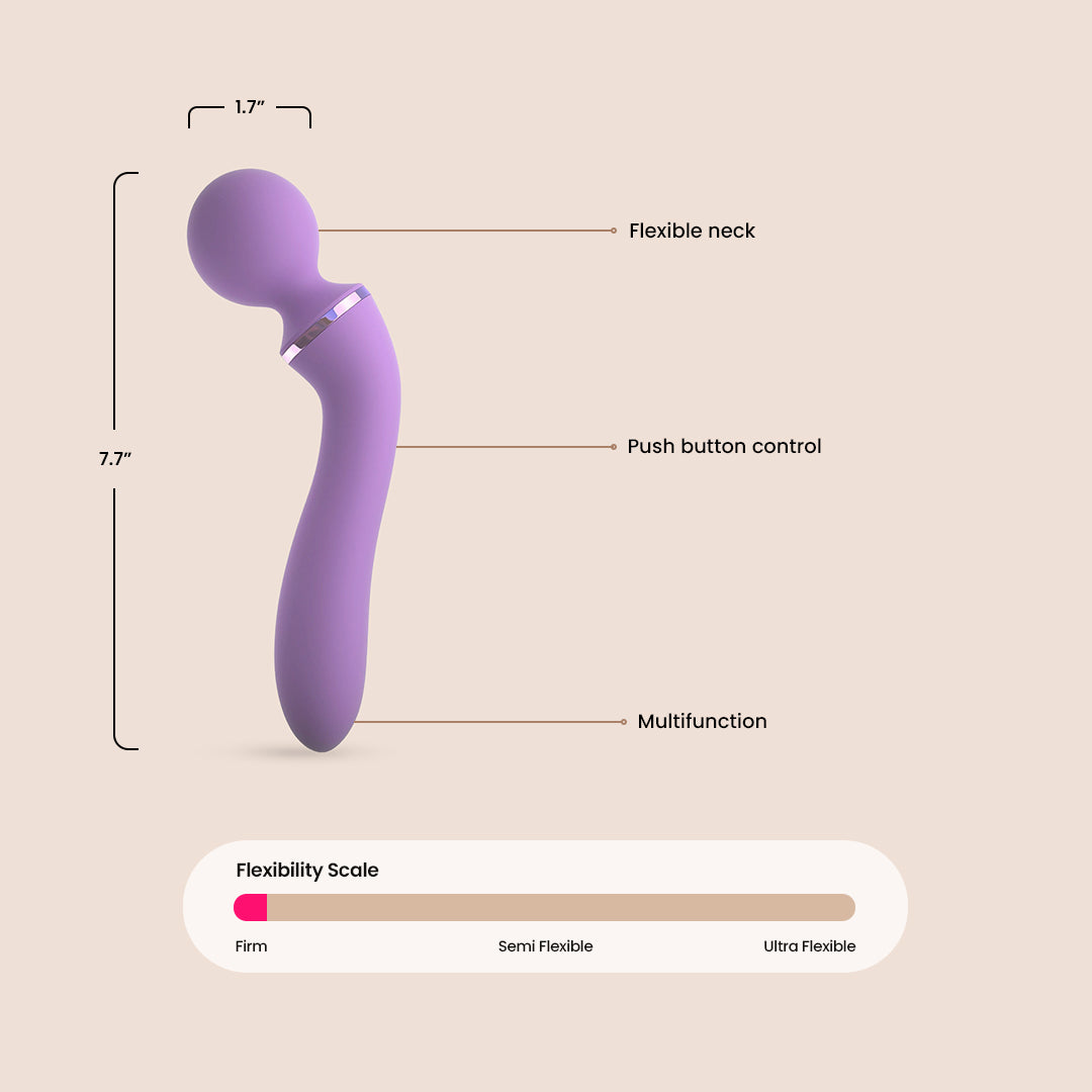 Fantasy for Her Dual Wand Massager with Vibrating Head & Handle - Perfect for Couples Massage, Relaxation & Intimate Moments