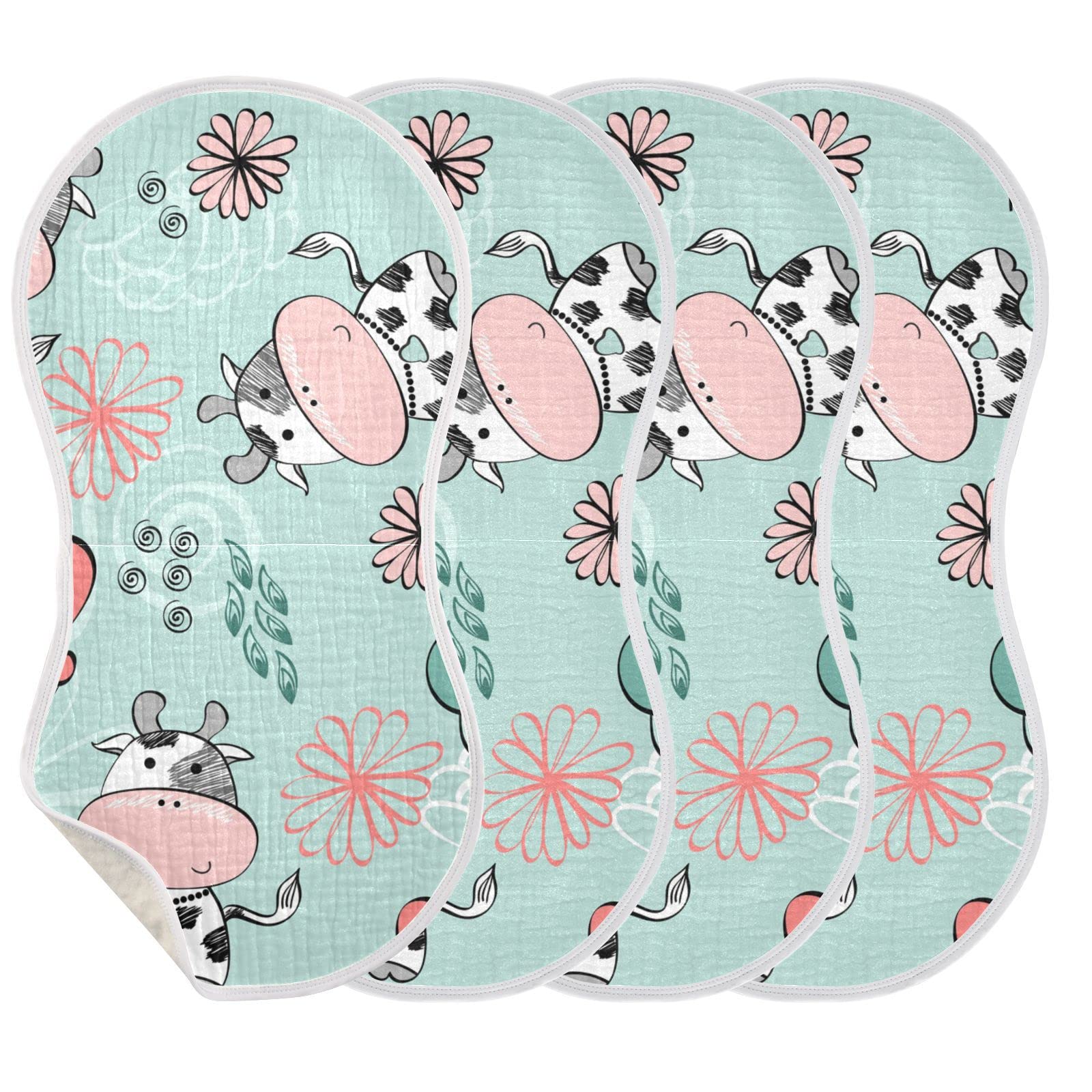 Premium Kigai Cow Muslin Baby Burp Cloths - Ultra Absorbent 100% Cotton Muslin Burp Cloths Set of 1 (11x22 Inch) - Soft Washcloths, Face Towels & Bibs for Newborn Boys & Girls - Perfect for Feeding, Burping & Gentle Skin Care