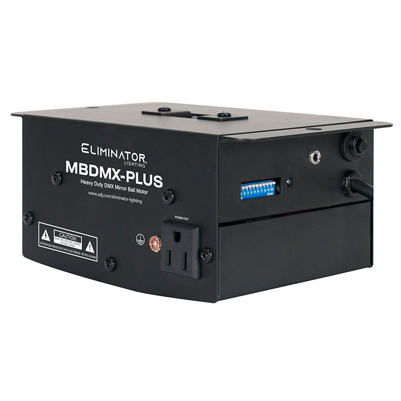 Eliminator Lighting Mirror Ball Motor - Black (MBDMX-Plus) | DJ Disco Party Equipment for Nightclubs, Events & Stage Shows
