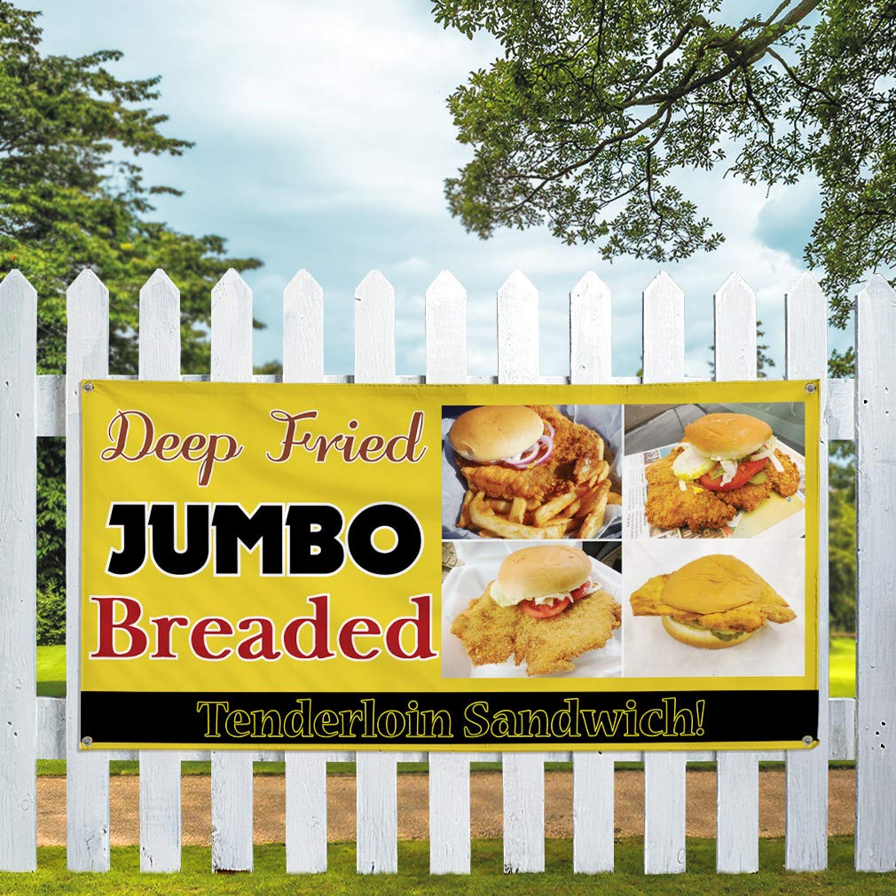 Vinyl Banner - Durable Weatherproof Outdoor Business Sign (48x96 Inches, Yellow, 8 Grommets) - Perfect for Advertising, Events, Yard Sales & Industrial Use
