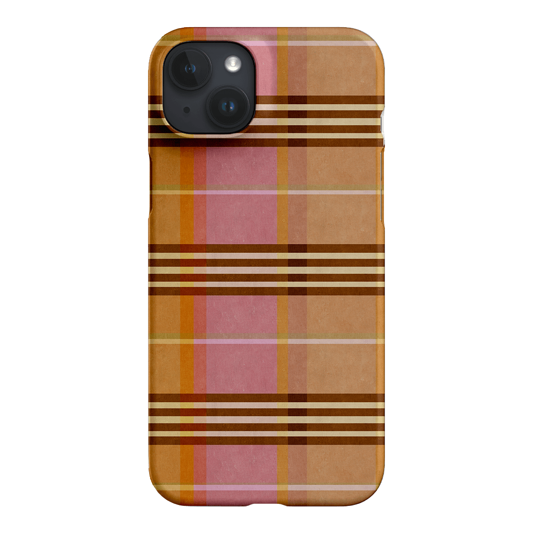 Peachy Plaid Phone Case for iPhone 15/14/13/12/11 Pro Max - Cute Tartan Pattern Protective Cover with Shockproof Design - Perfect for Everyday Use, Travel & Fashion Accessories