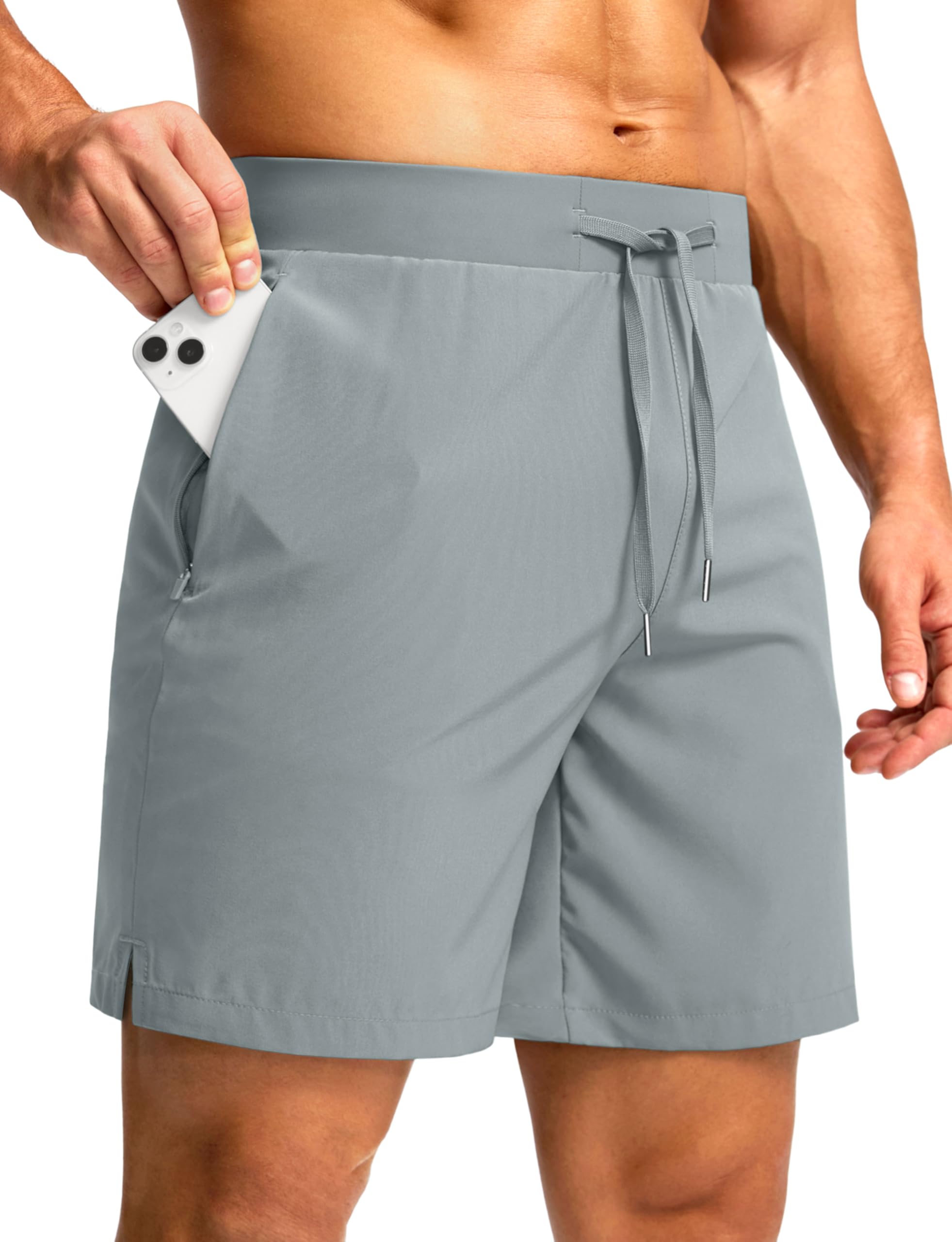 Men's 7'' Workout Shorts with Zipper Pockets - Lightweight Quick Dry Athletic Gym Running Shorts for Men | Perfect for Training, Jogging & Casual Wear