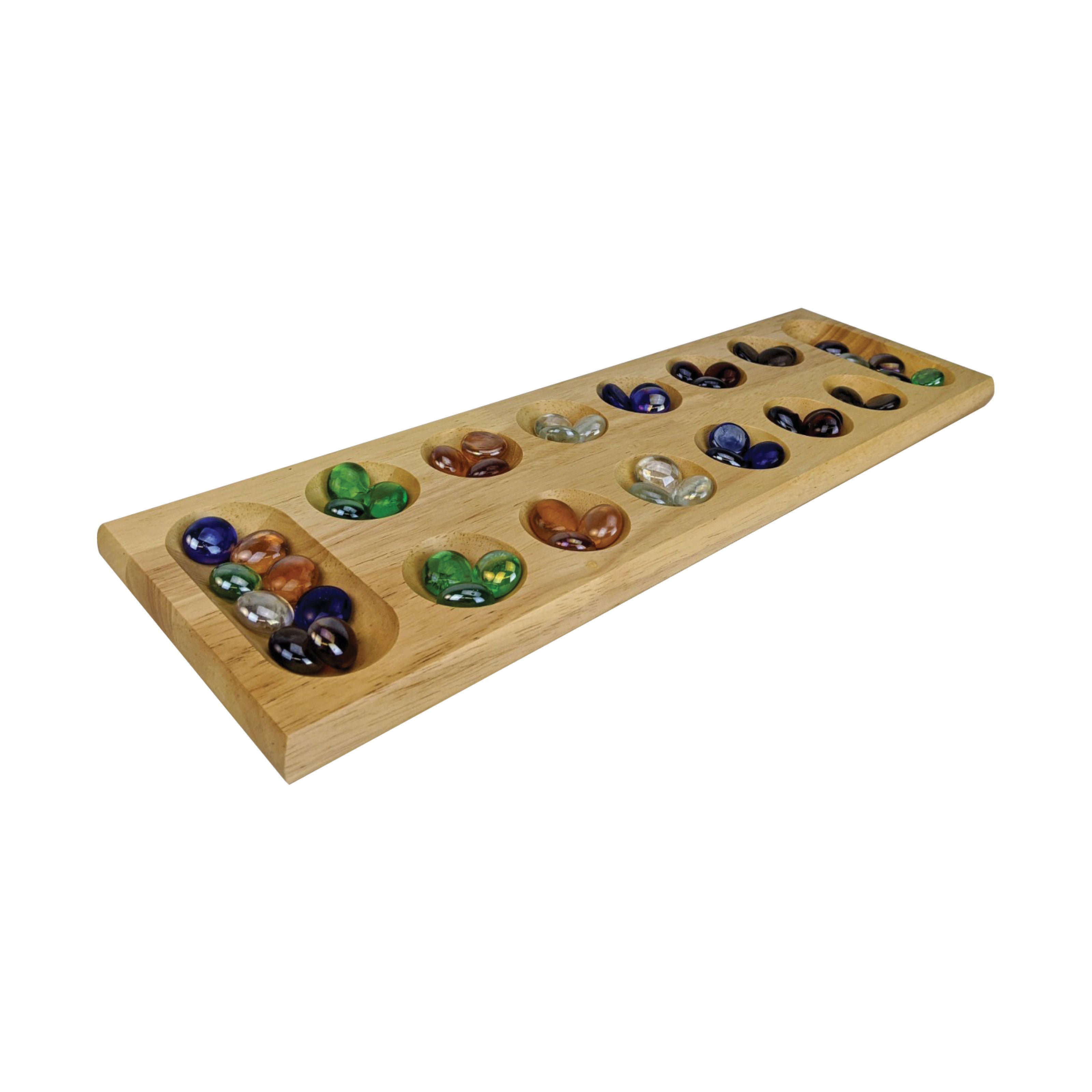 Premium Solid Wood Mancala Board Game - Classic Ancient Strategy Game for Family Fun, Kids & Adults - Perfect for Game Nights, Travel & Educational Play