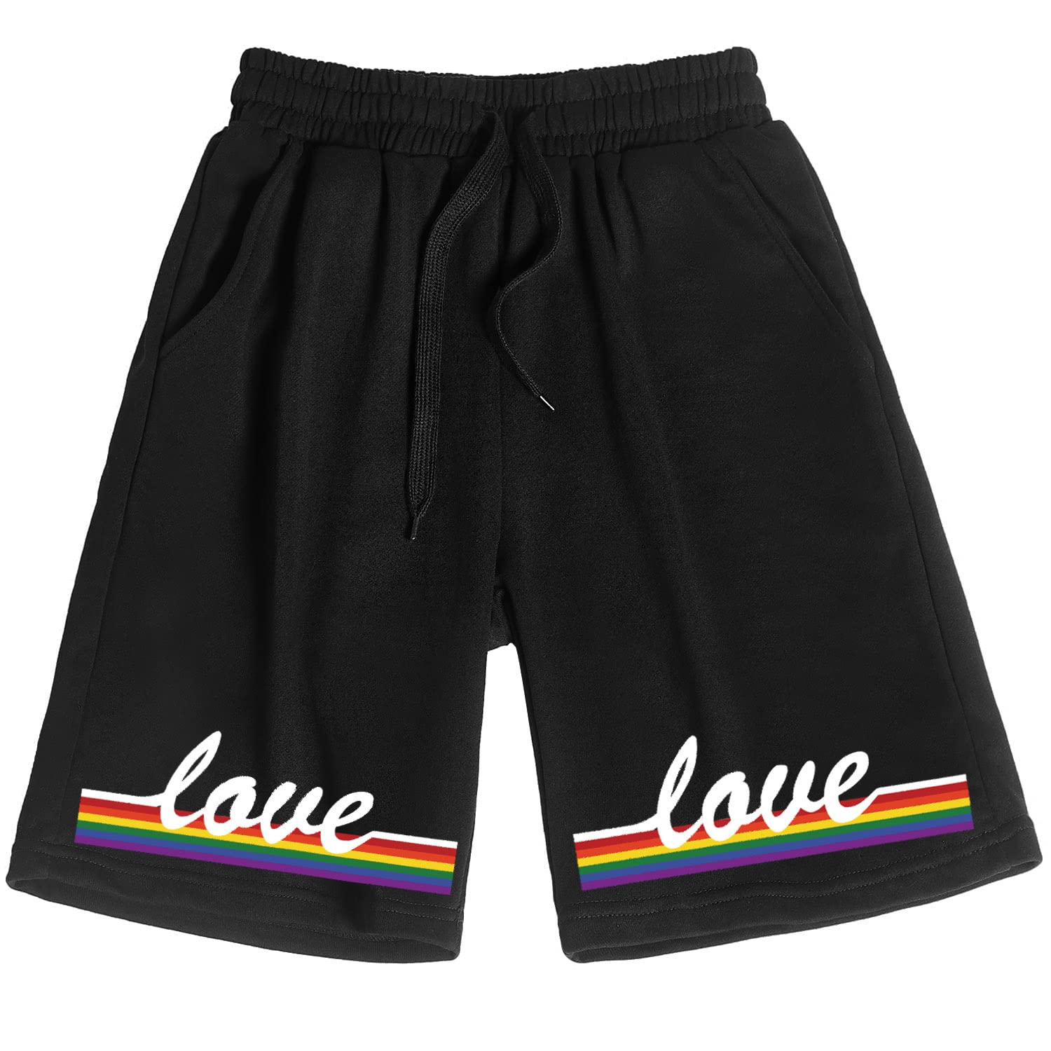 LGBT Pride Shorts for Men & Women - Love is Love Rainbow Gay Shorts with Adjustable Drawstring - Perfect for Pride Parades, LGBTQ Events & Casual Wear