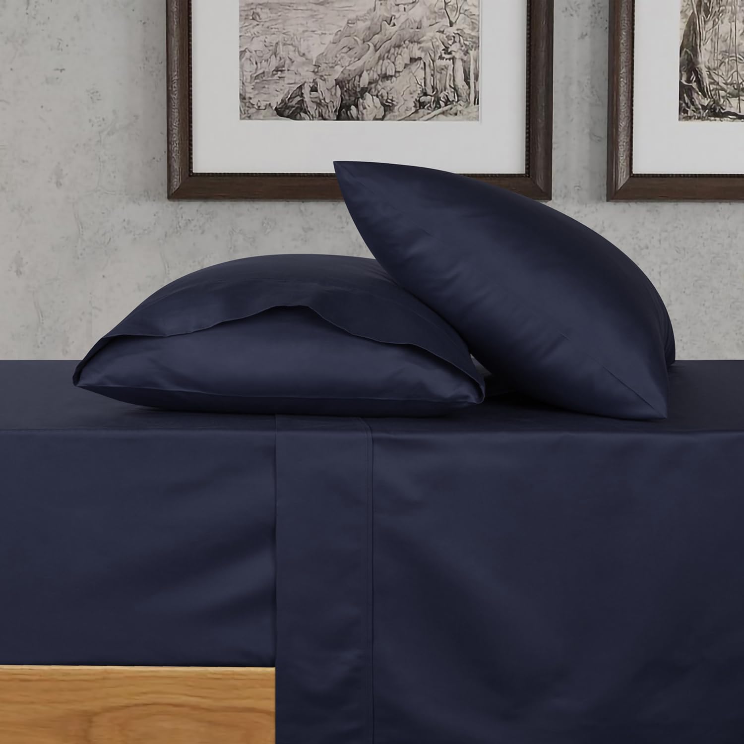 Premium 700 Thread Count Egyptian Cotton King Size Sheet Set - 4Pc Luxury Sateen Weave Bedding with 16